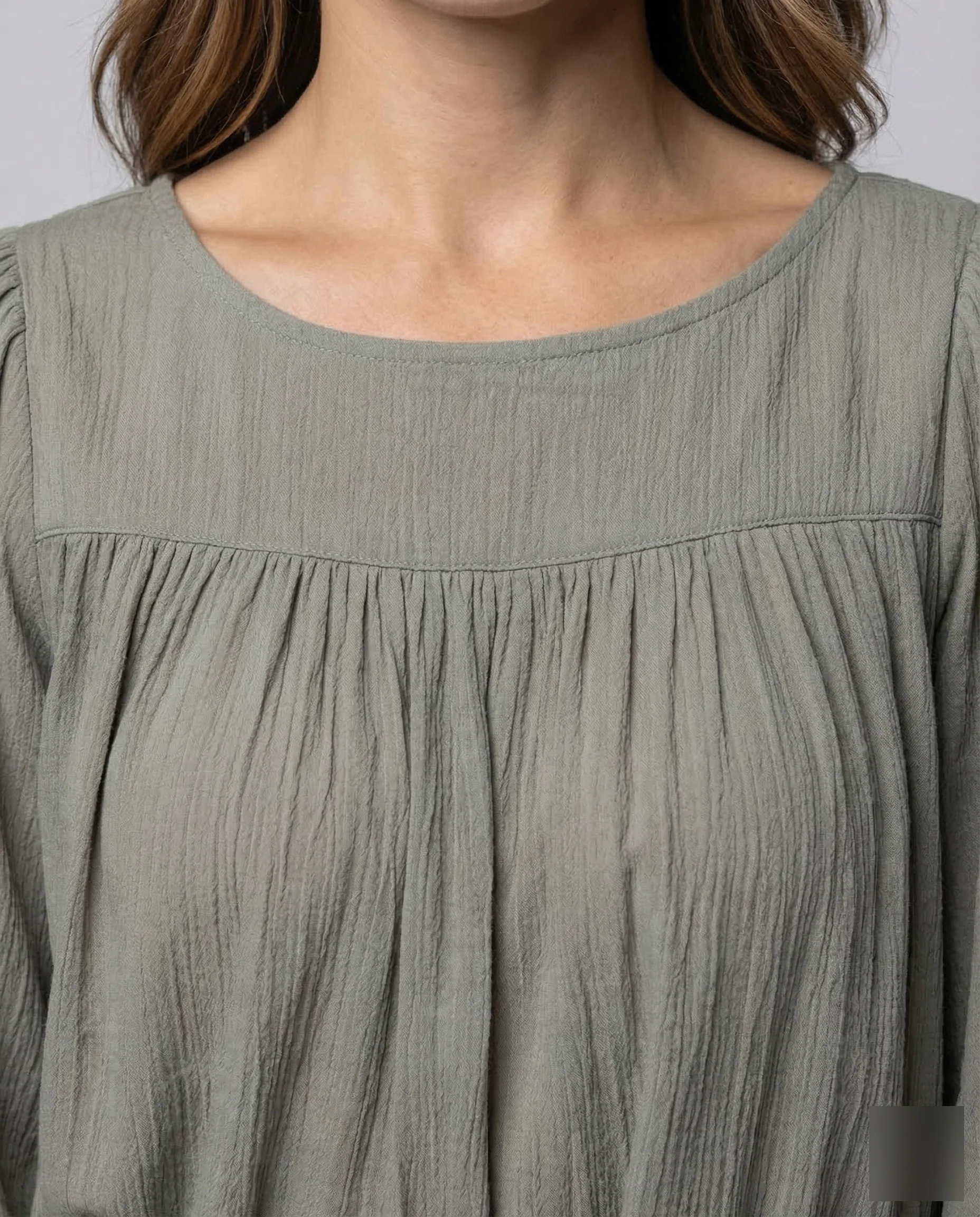 Damen Faltenbluse Quadratisch - Image 3