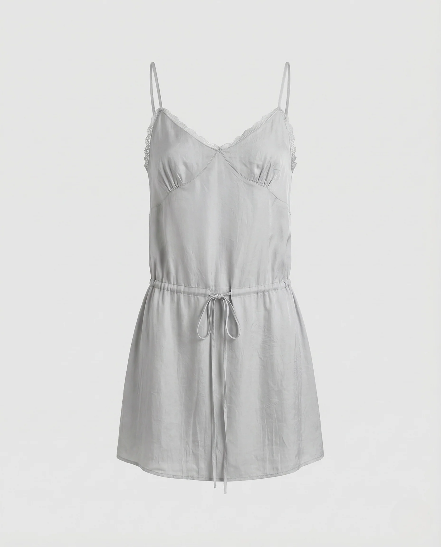 Damen Satin Cami Kleid Spitze - Image 5