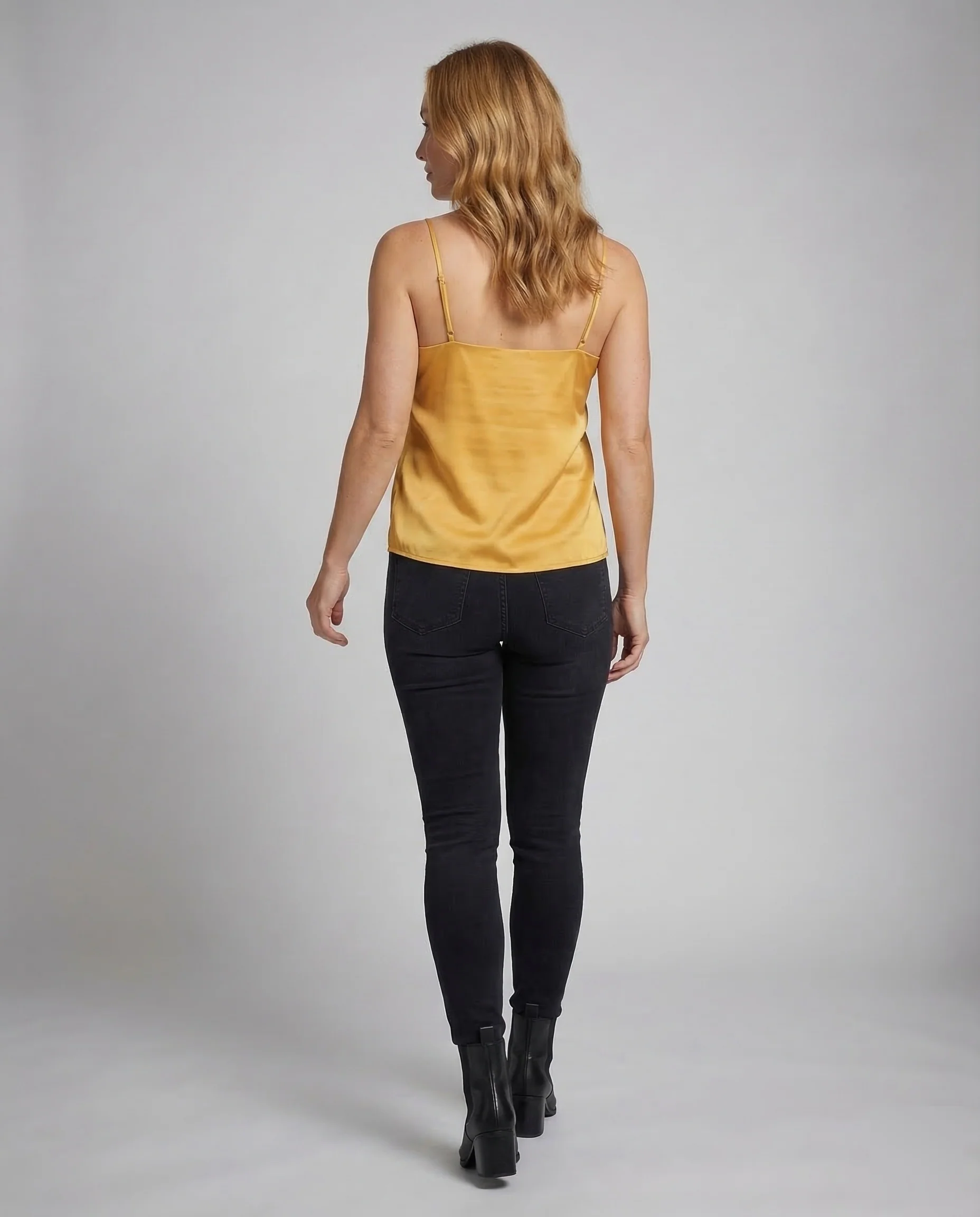 Damen Satin Top V Ausschnitt - Image 4