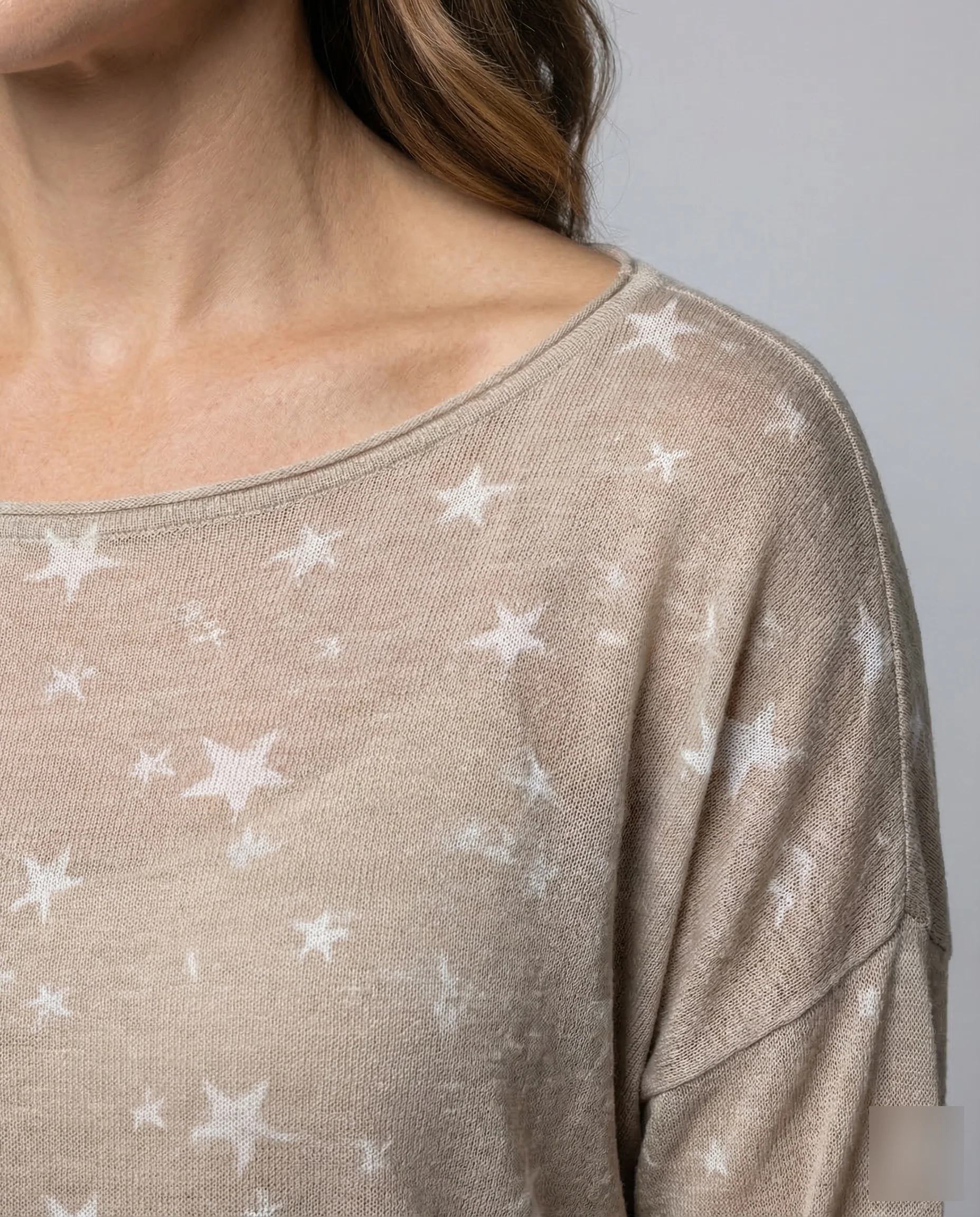 Damen Feinstrick Shirt Sterne - Image 3
