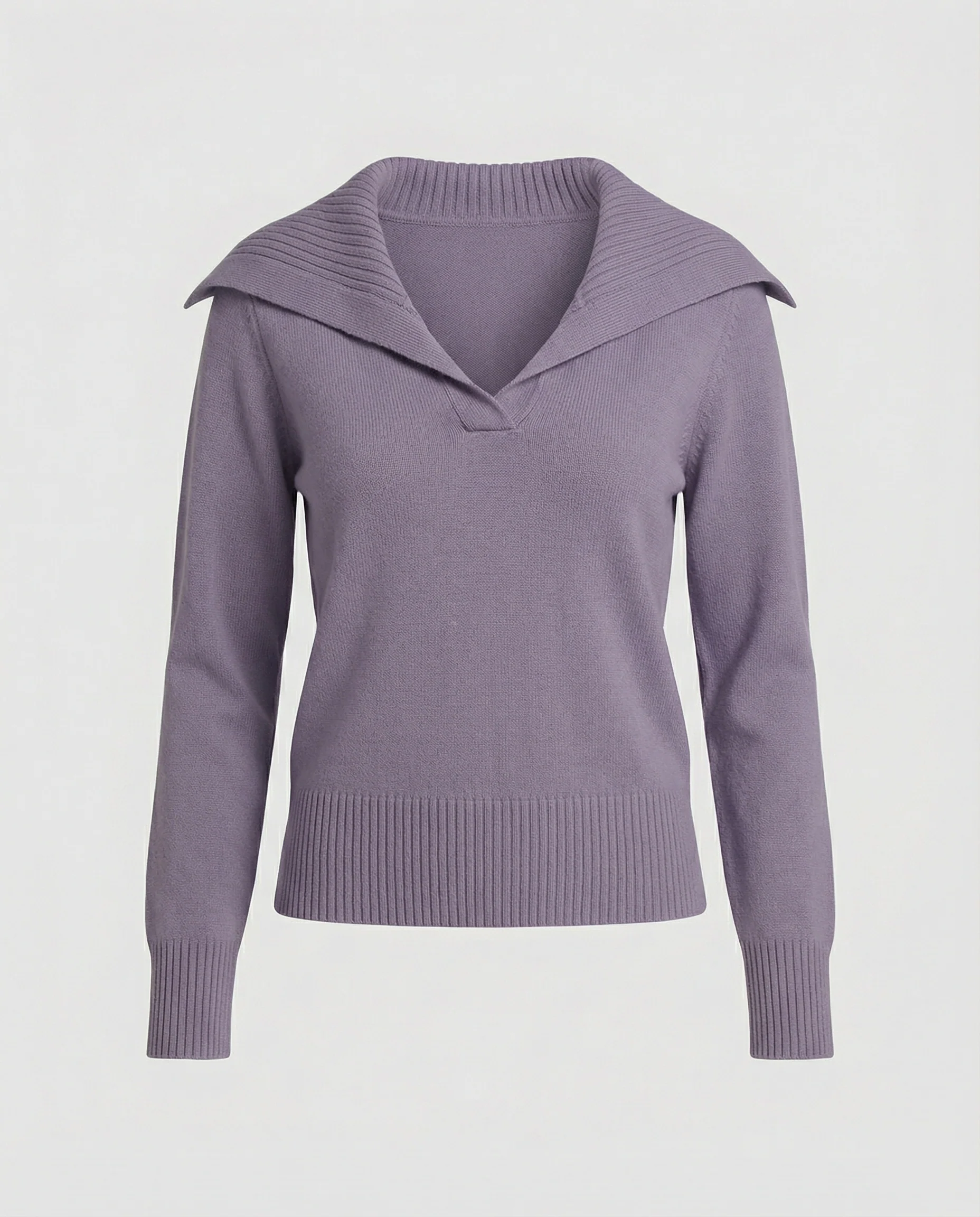 Feinstrickpullover mit weitem plissiertem Matrosenkragen und Rippbund Heidi Mode - Image 2