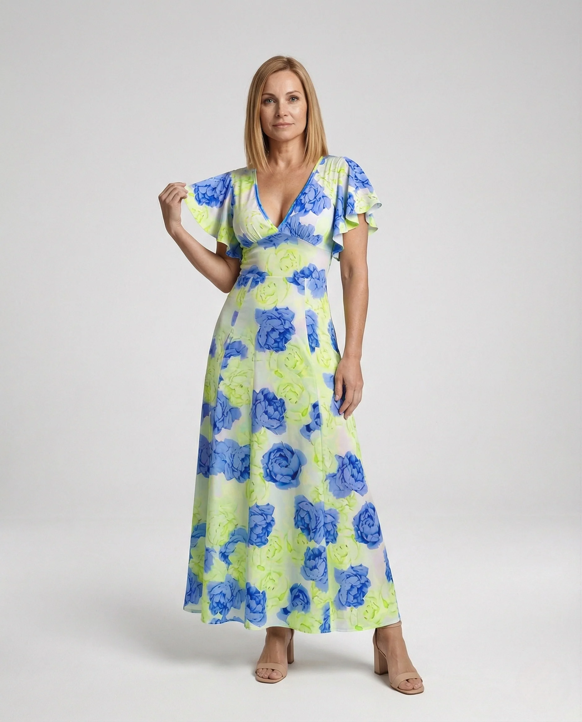 Damen Abendkleid Drapé Look