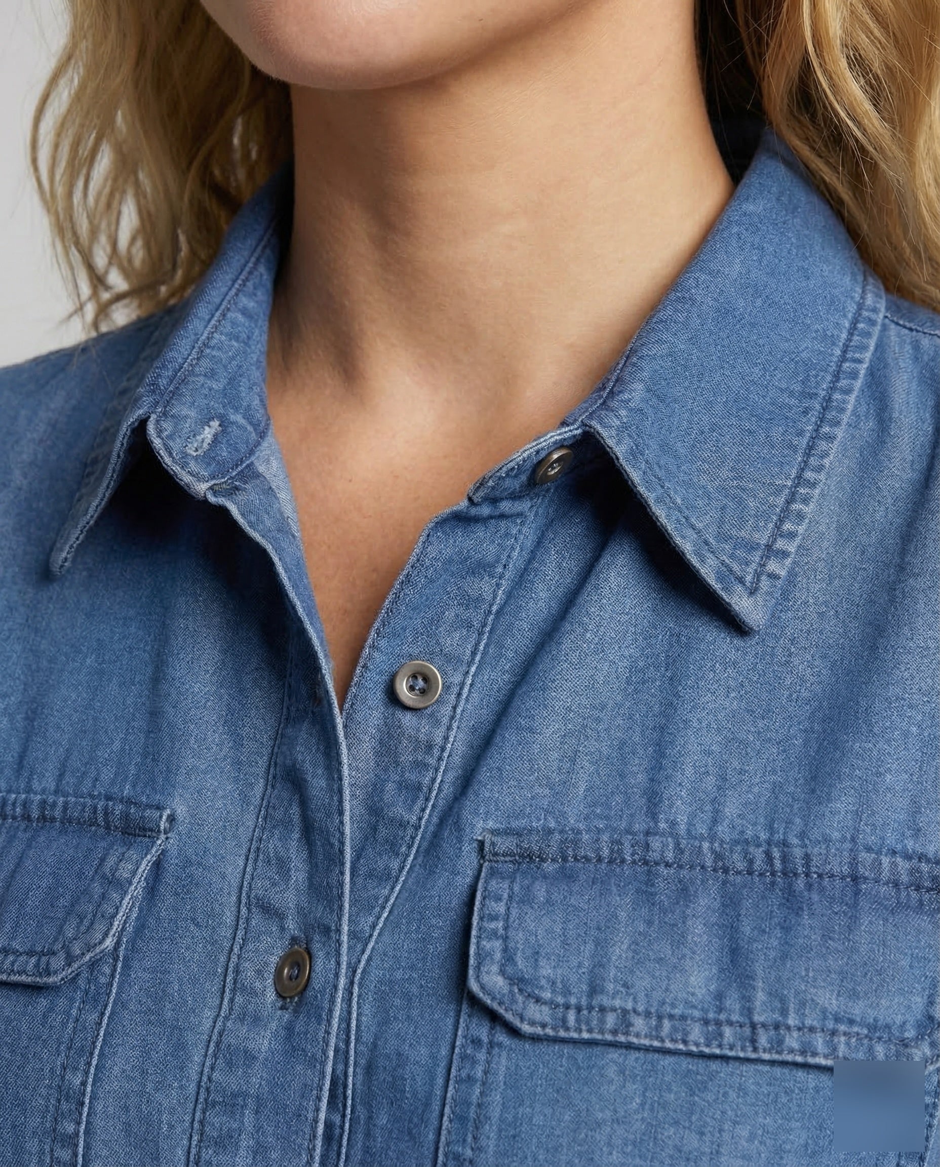 Damen Hemdblusenkleid Jeans Tüll - Image 3