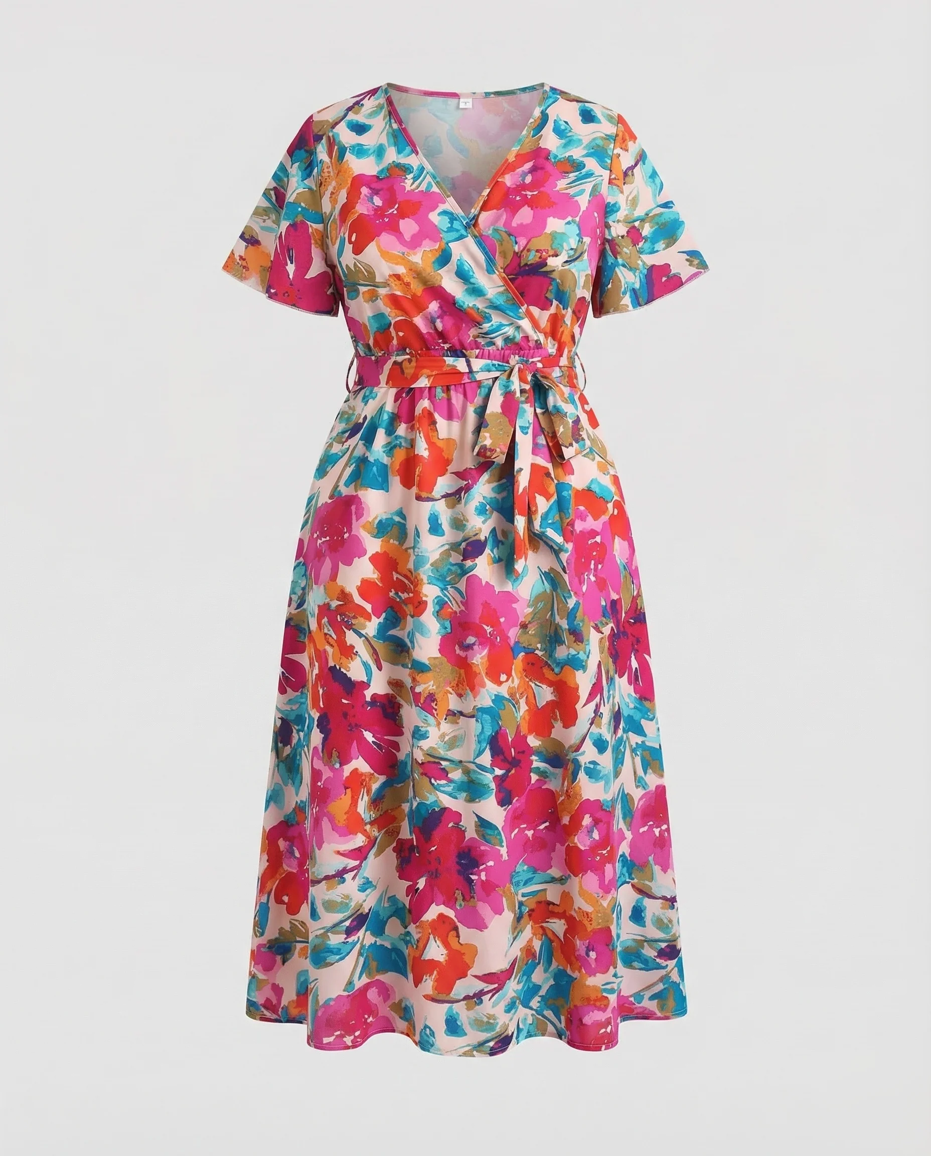Freizeitkleid Damen Midikleid Kimono - Image 5
