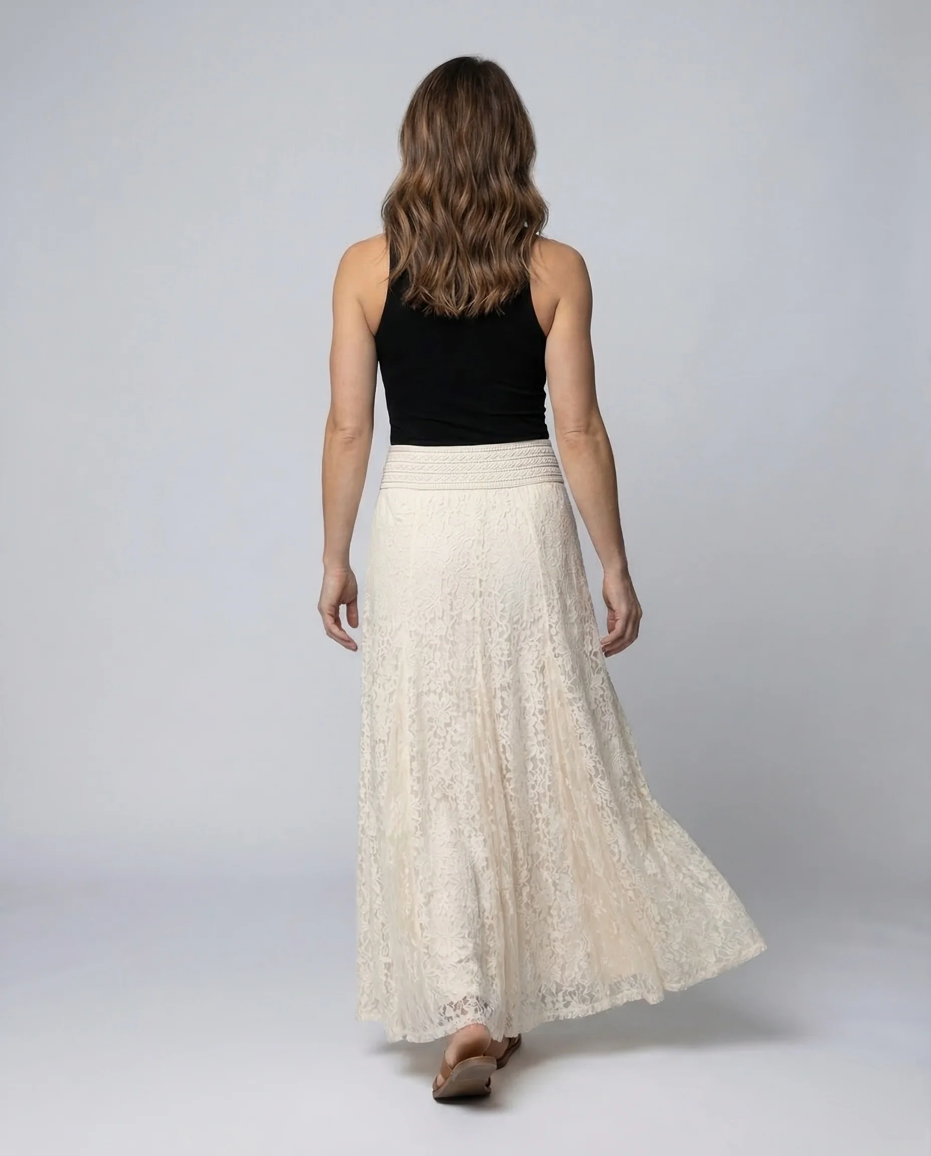 Damen Spitzen Maxirock Festlich - Image 3