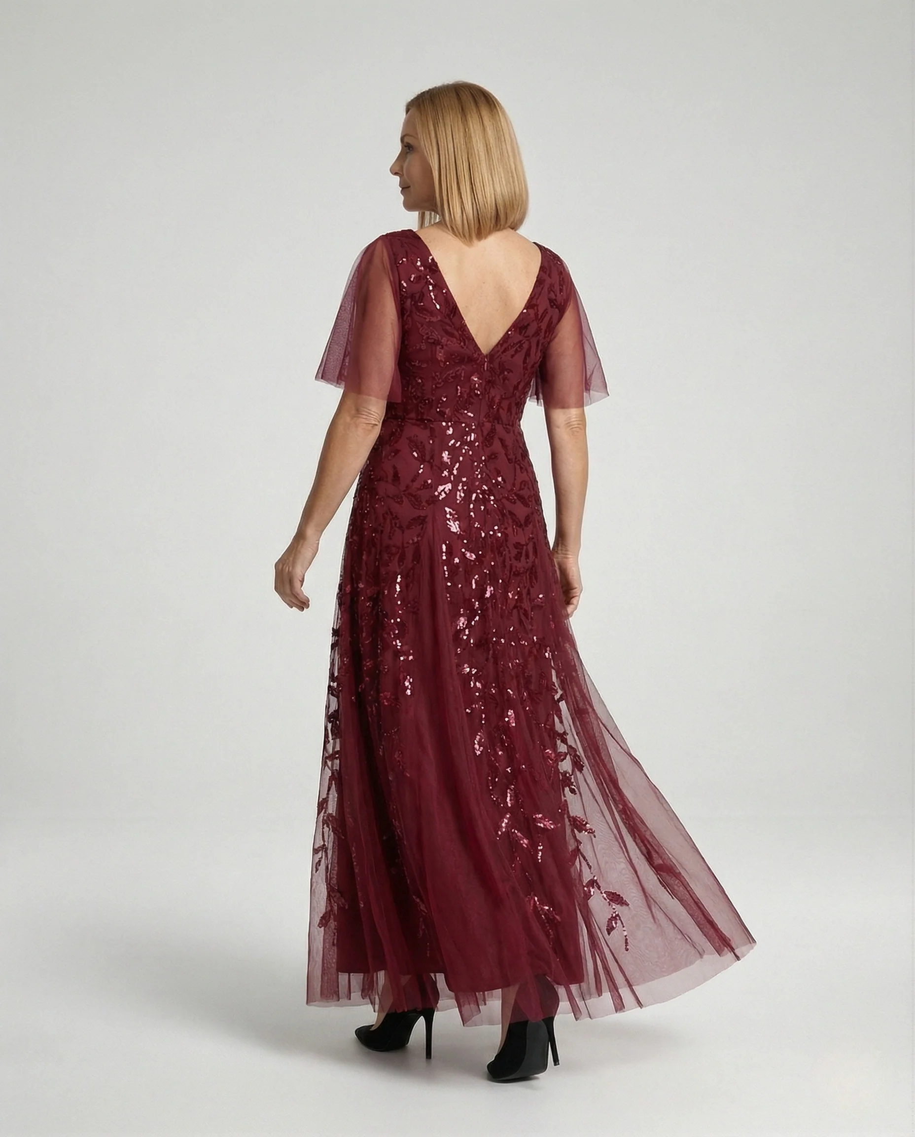 Damen Abendkleid A-Linie Tüll - Image 3