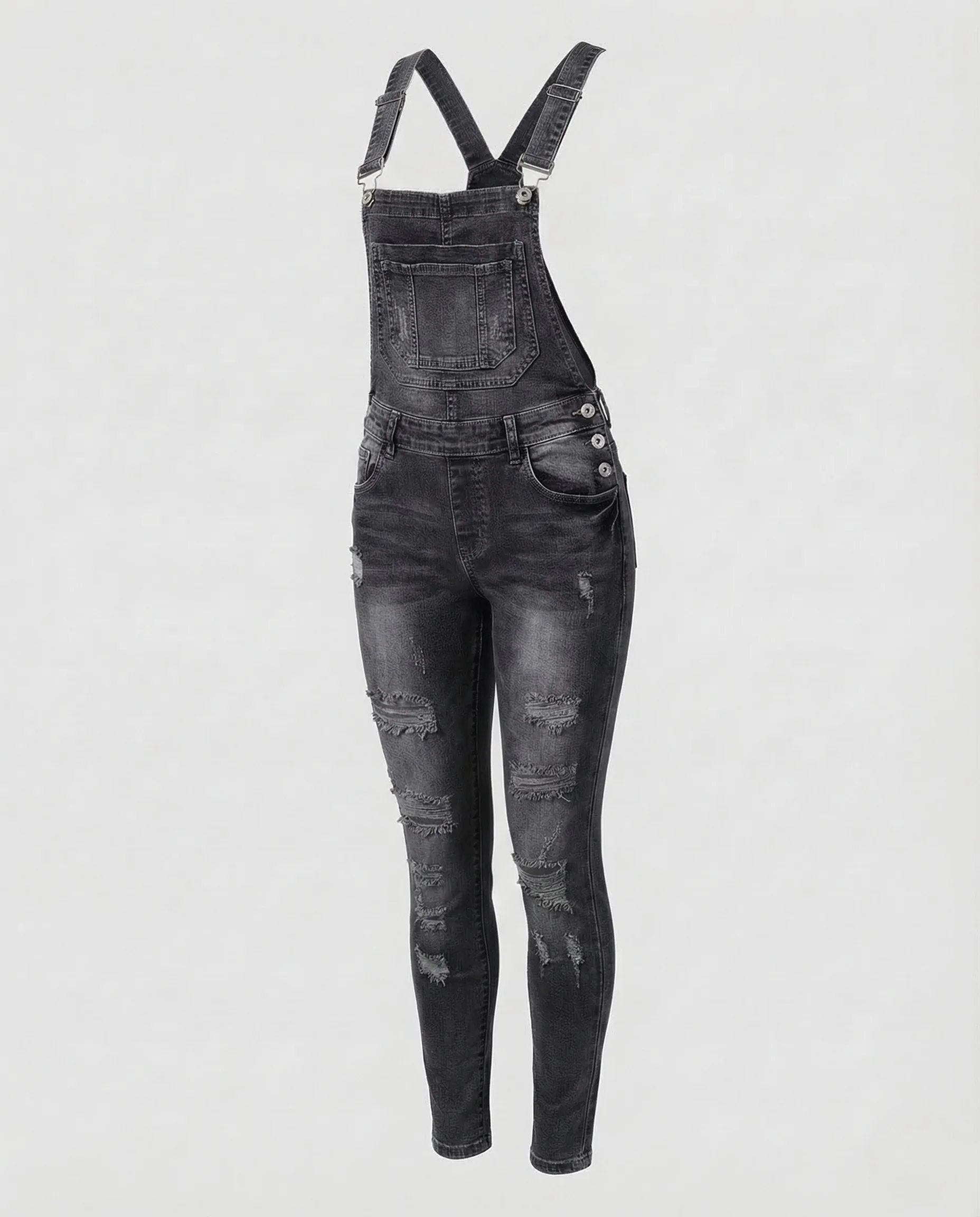 Damen Jeans Latzhose Figurbetont Röhrenform - Image 5