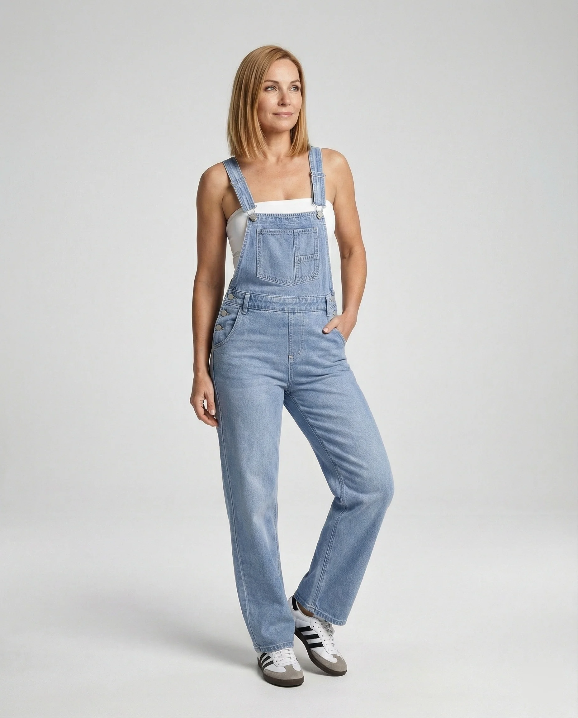 Damen Latzhose Jeans Schlag - Image 6
