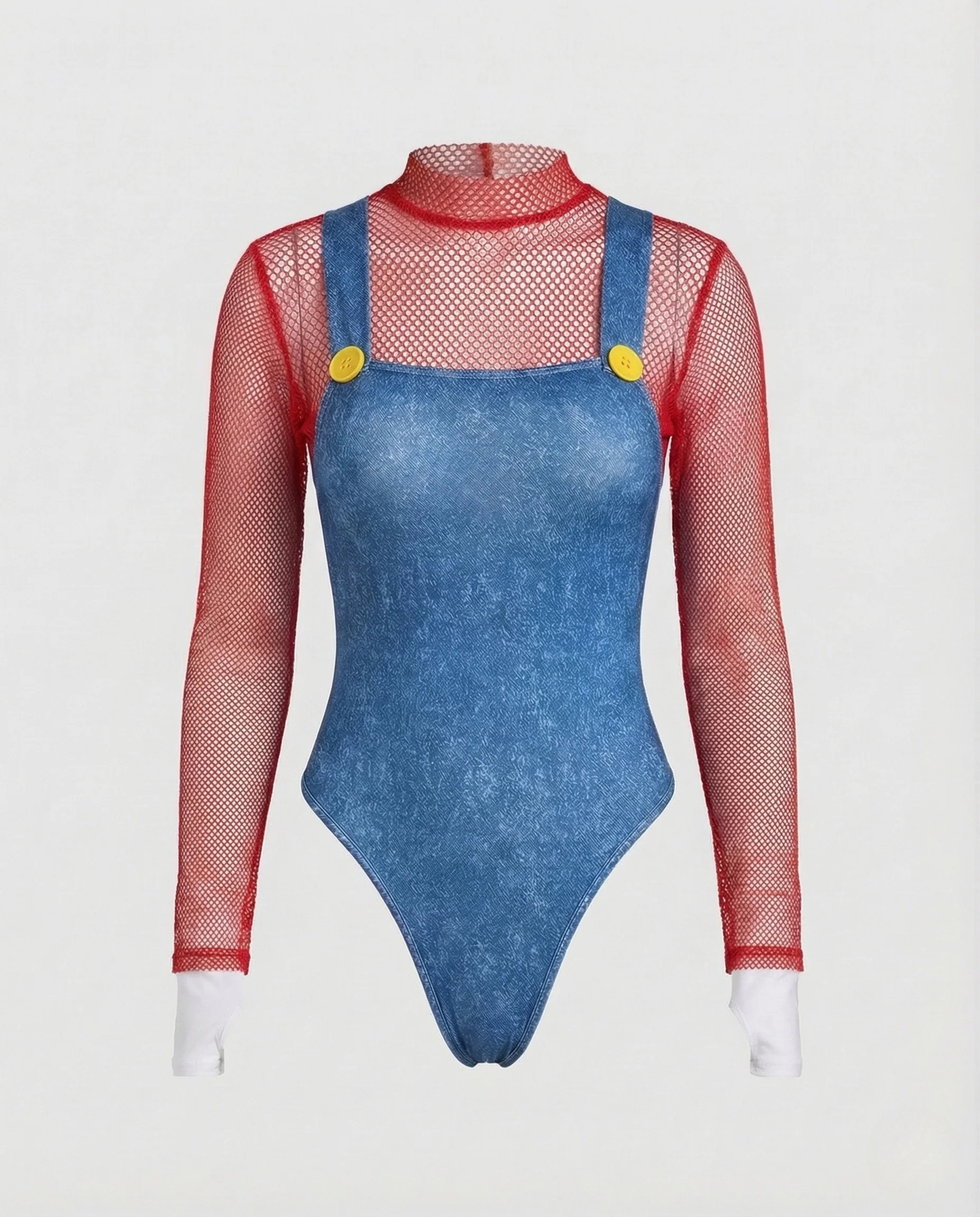 Damen Neckholder Body Figurbetont Hoher Beinausschnitt Knopfdetails - Image 5