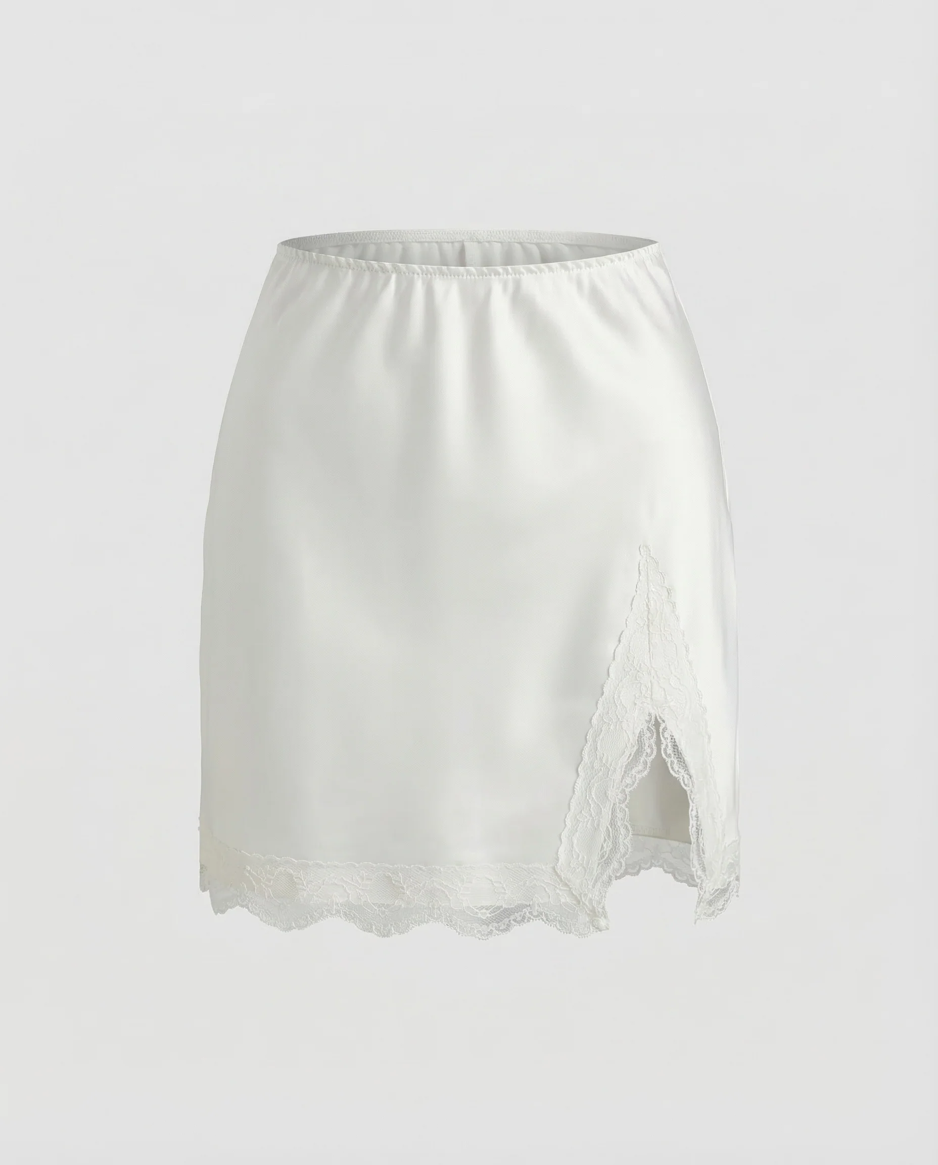 Damen Satin Minirock Spitze - Image 5