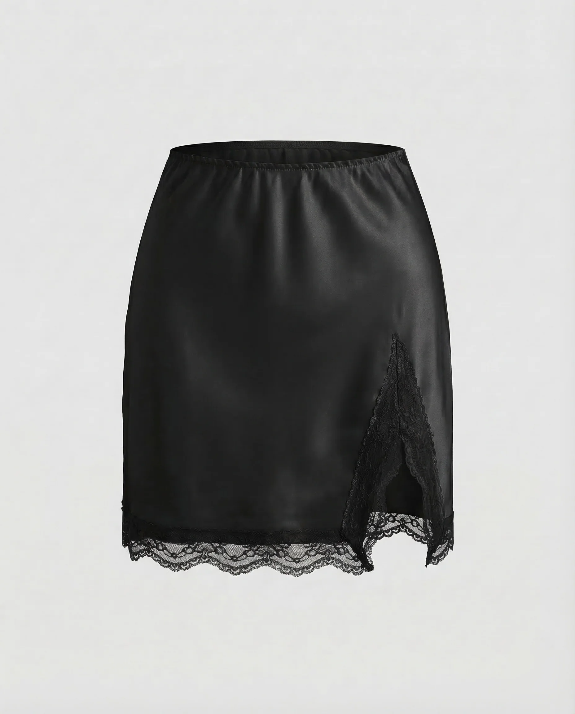 Damen Satin Minirock Spitze - Image 6