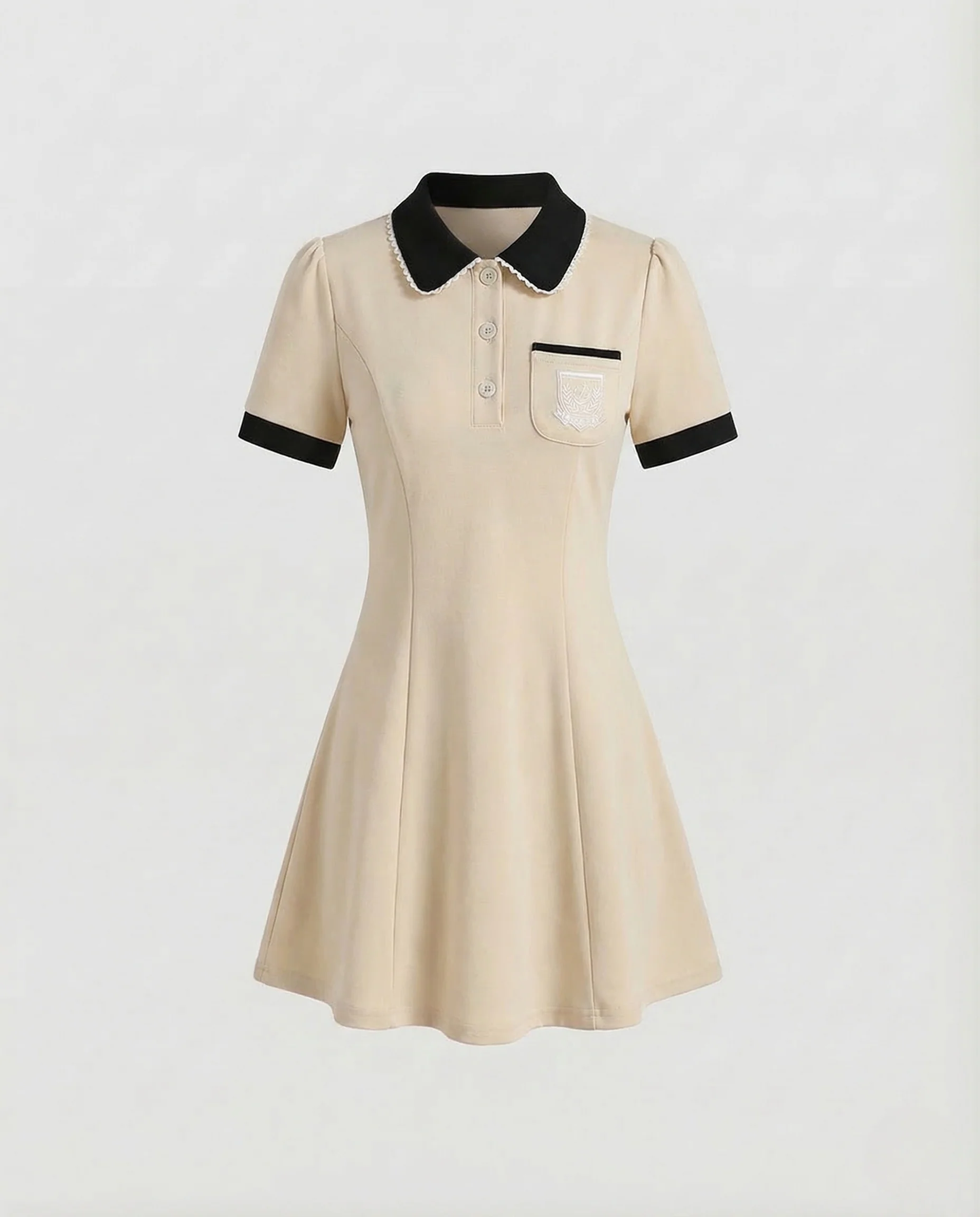 Damen A Linien Kleid Peter Pan Kragen - Image 6