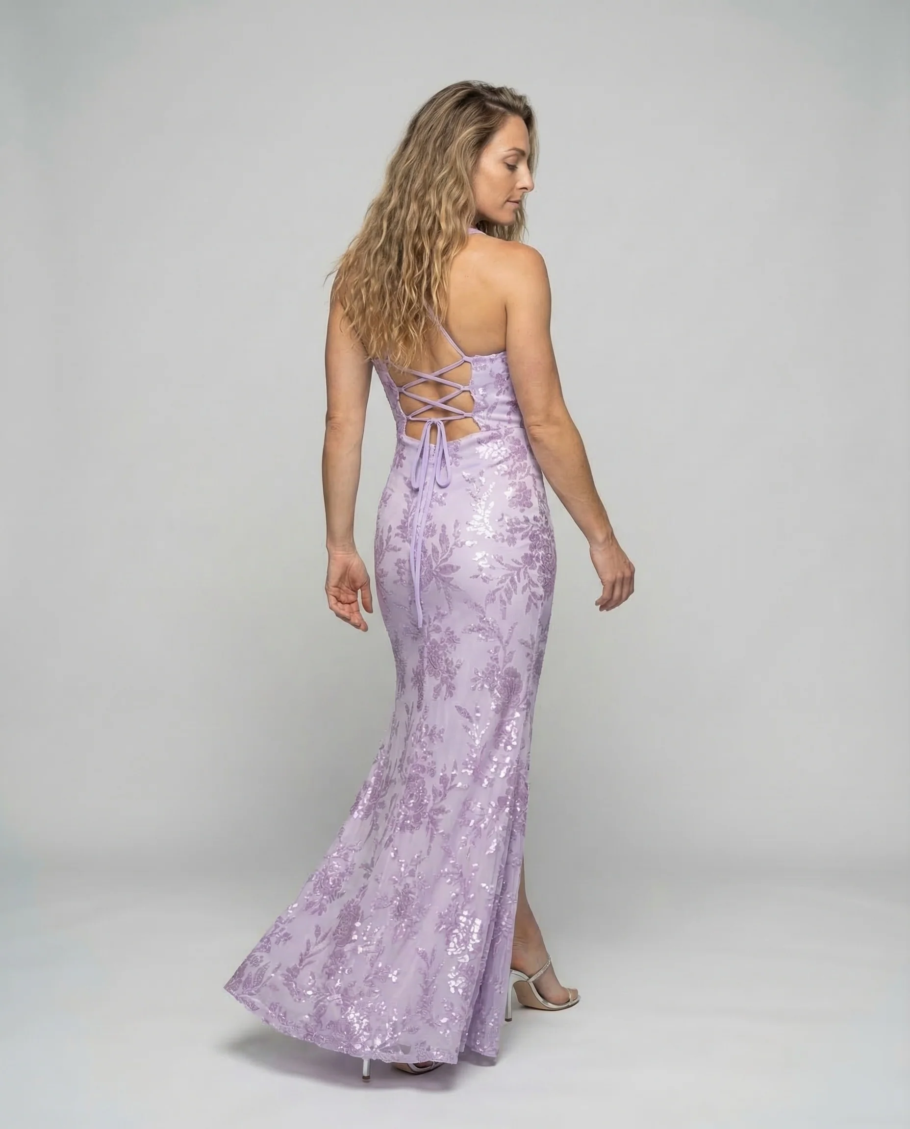 Abendkleid Damen Elegant Pailletten - Image 4