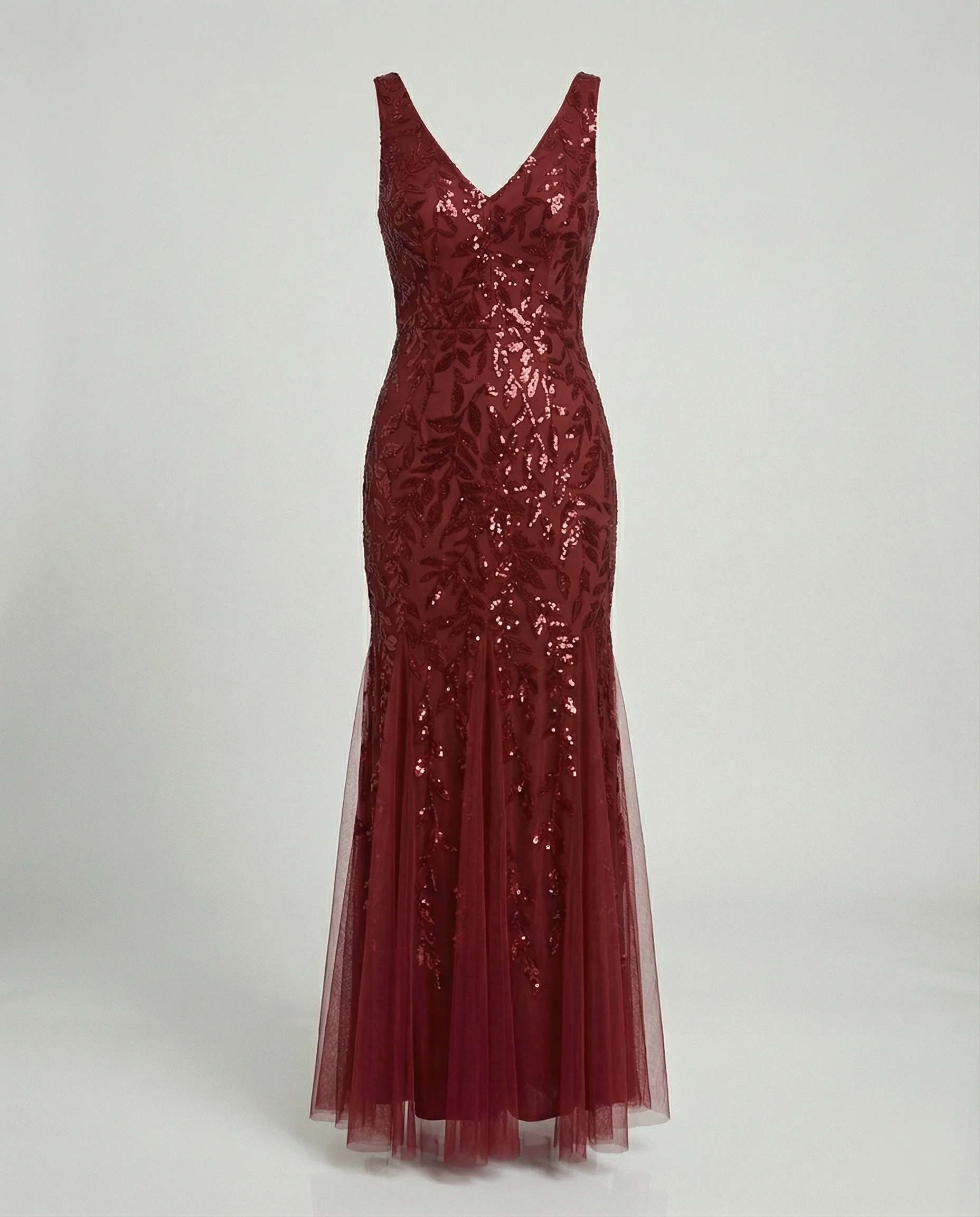 Damen Abendkleid Tüll Pailletten - Image 3