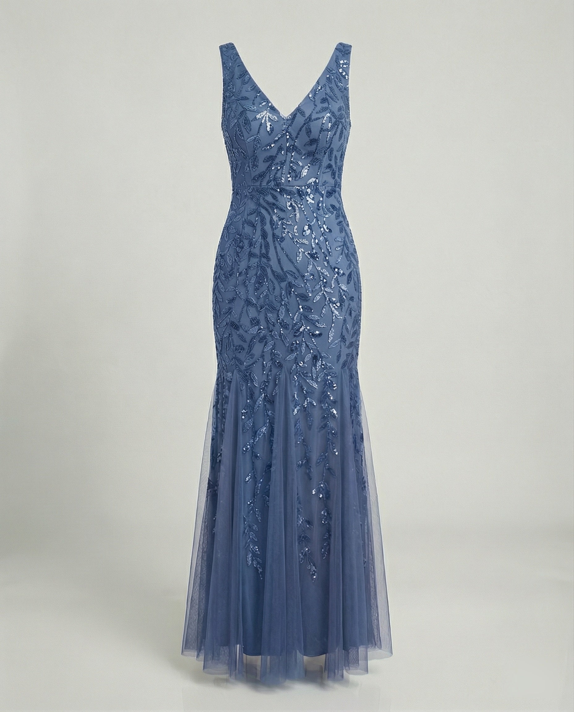 Damen Abendkleid Tüll Pailletten - Image 5