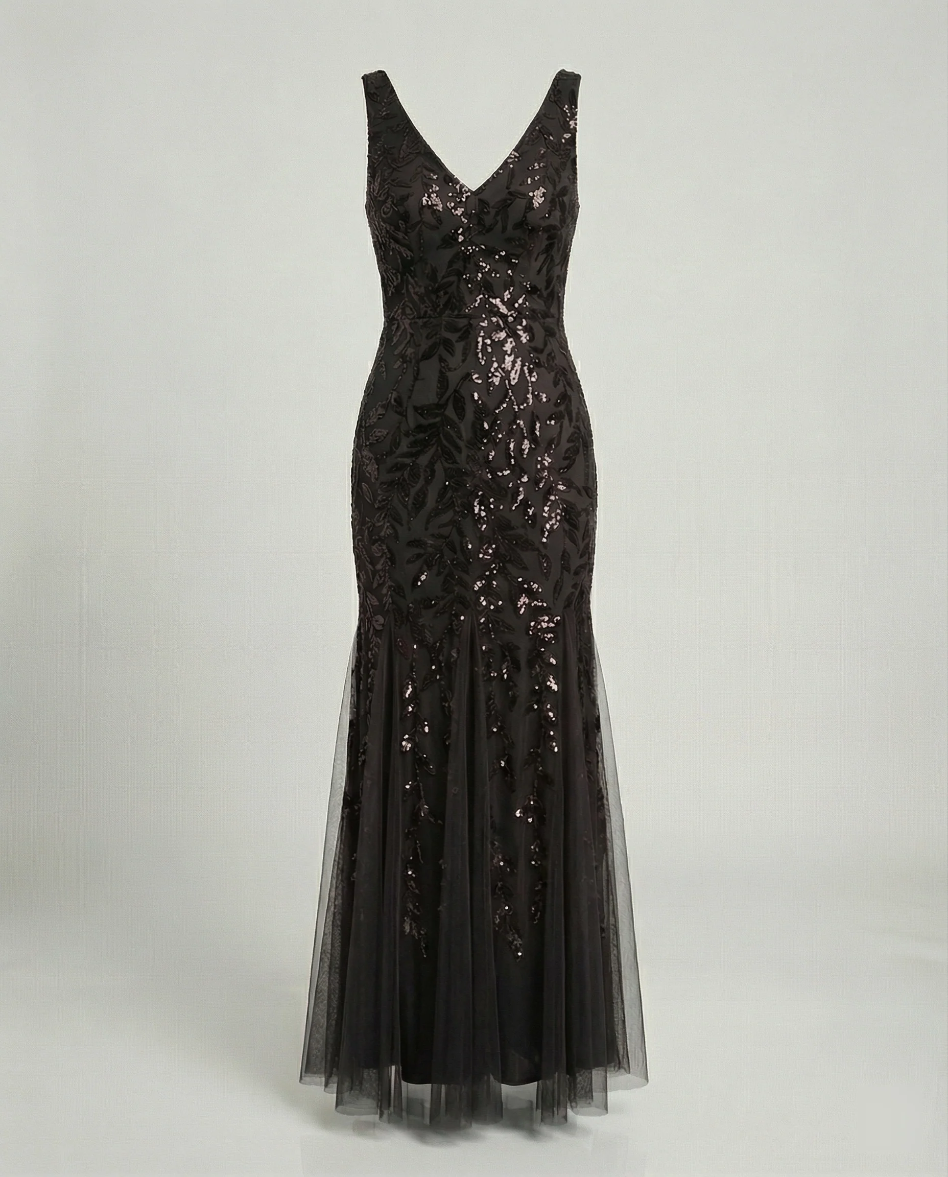 Damen Abendkleid Tüll Pailletten - Image 6