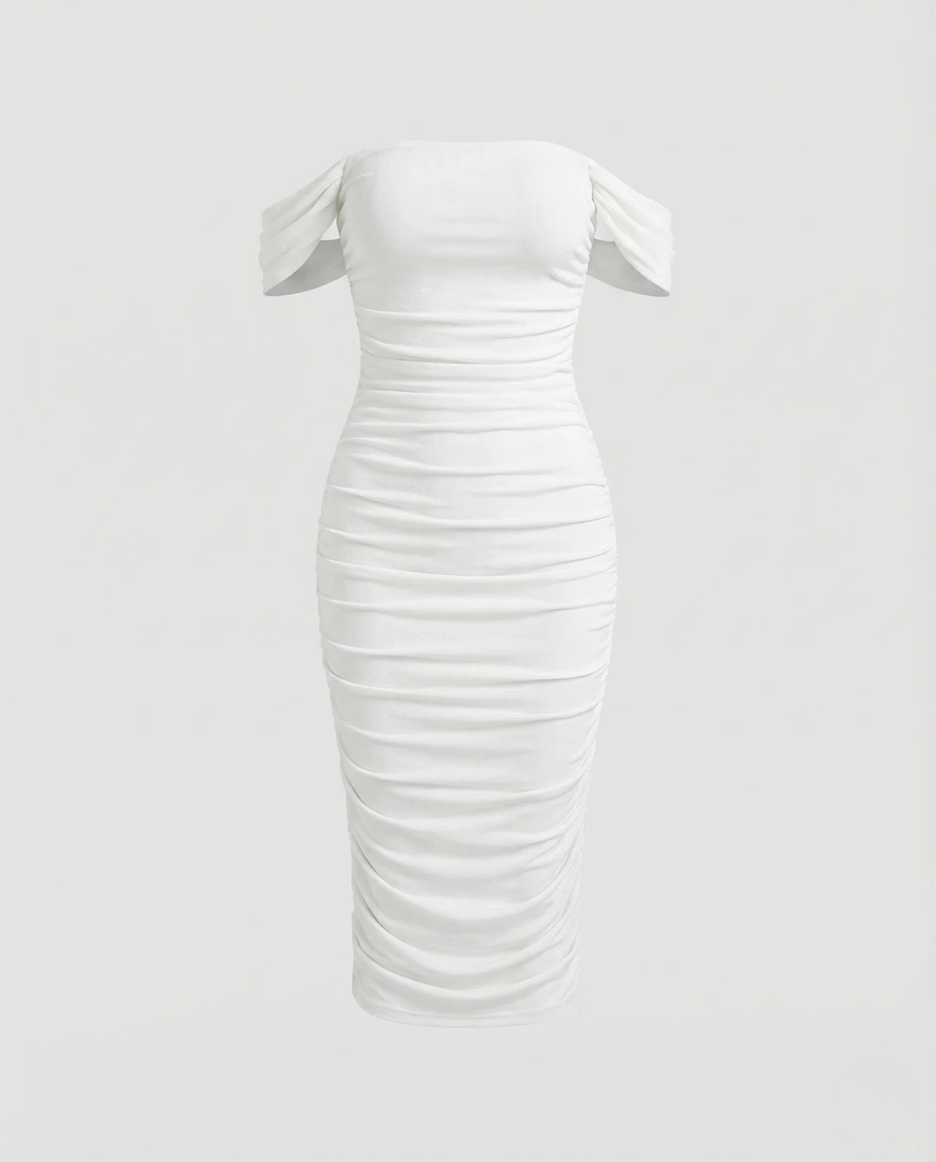 Damen Carmen Midikleid Raffung - Image 5