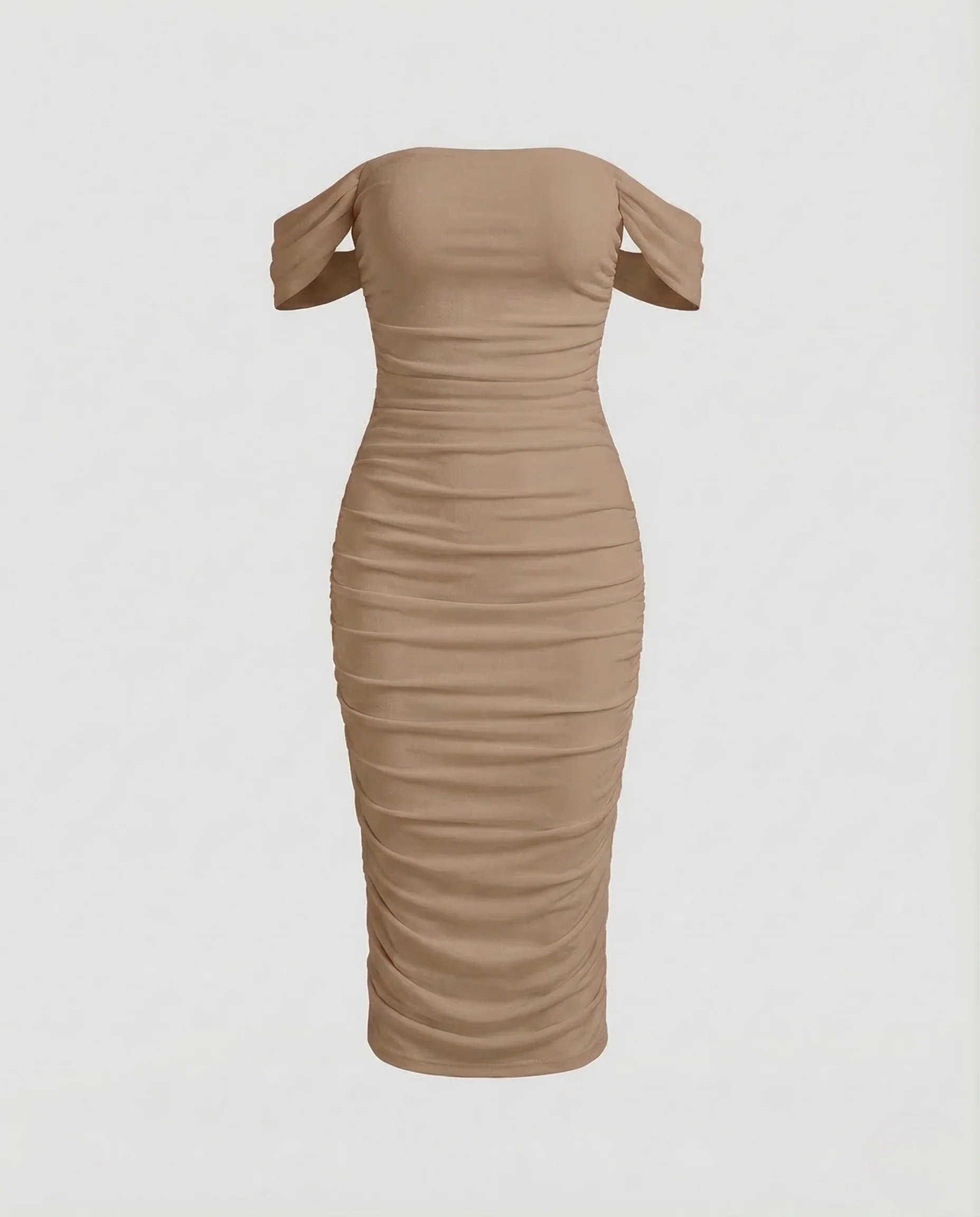 Damen Carmen Midikleid Raffung - Image 6