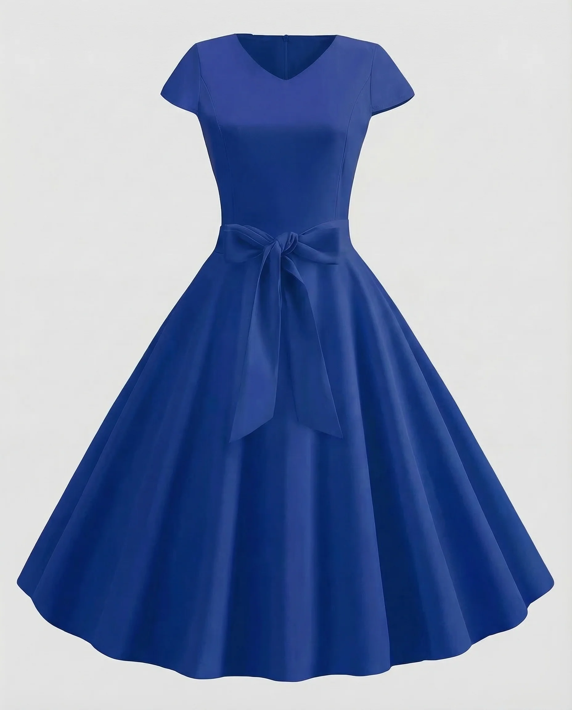 Damen Kleid V Ausschnitt Gürtel - Image 10