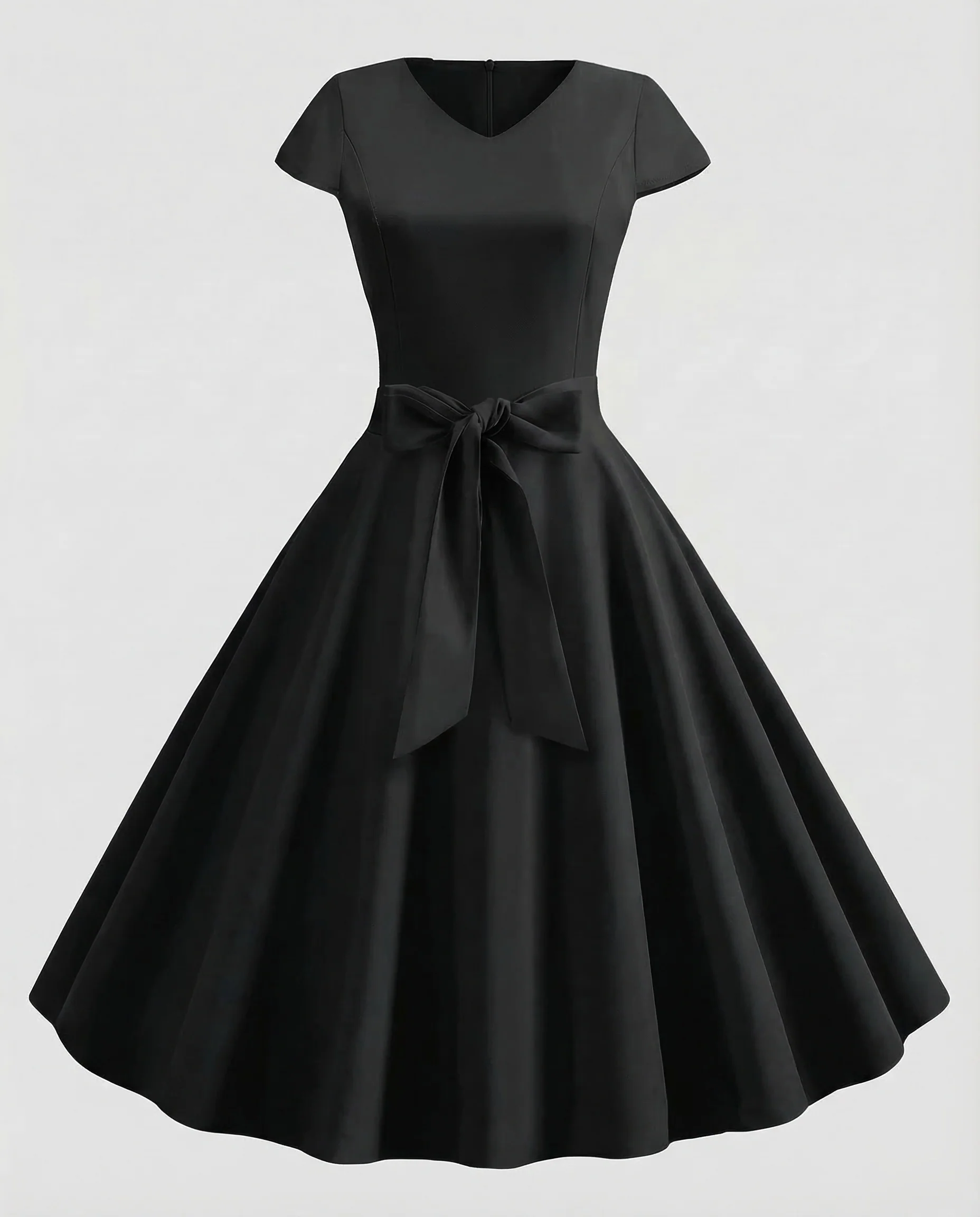 Damen Kleid V Ausschnitt Gürtel - Image 13