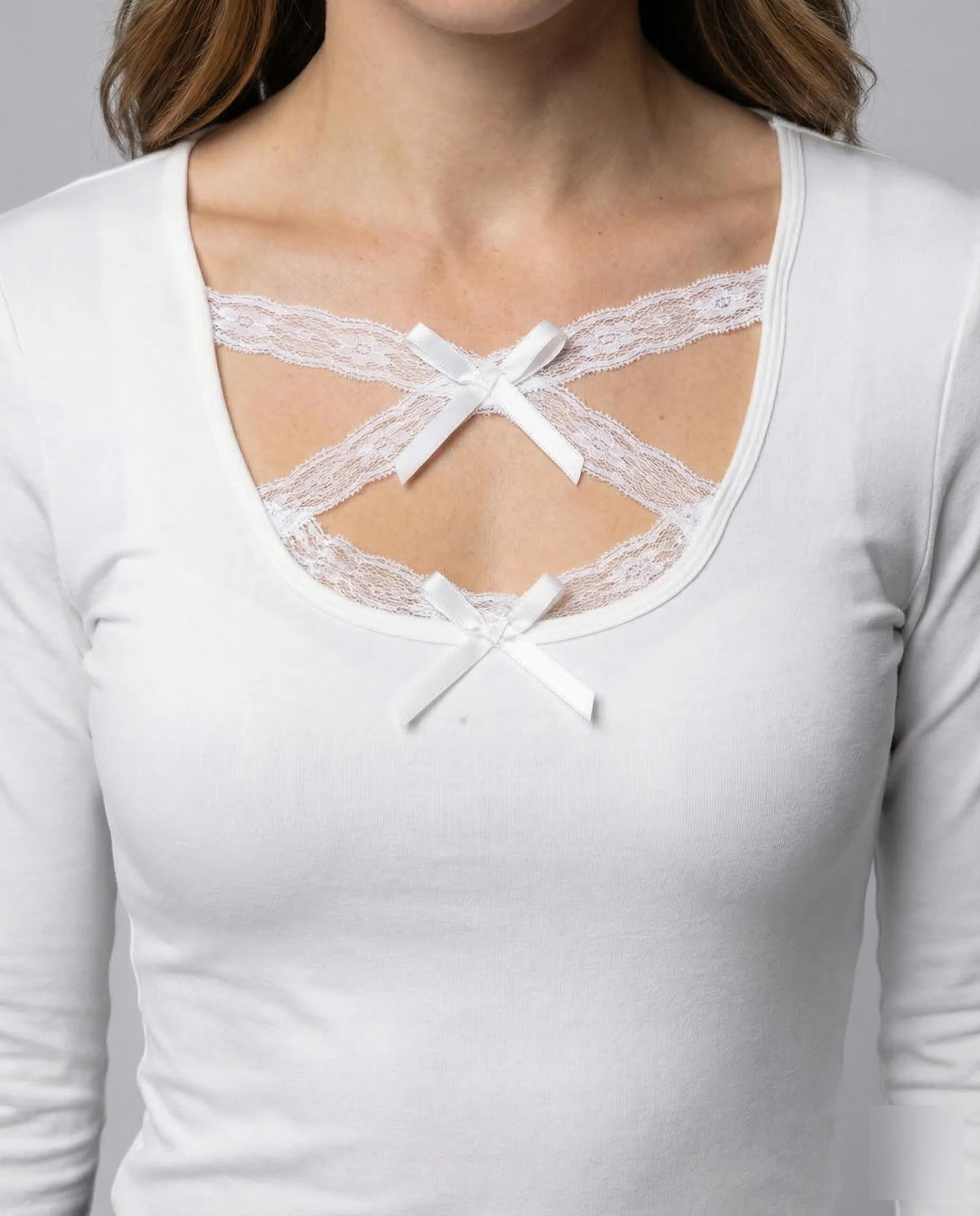 Damen Langarmshirt Spitze - Image 3