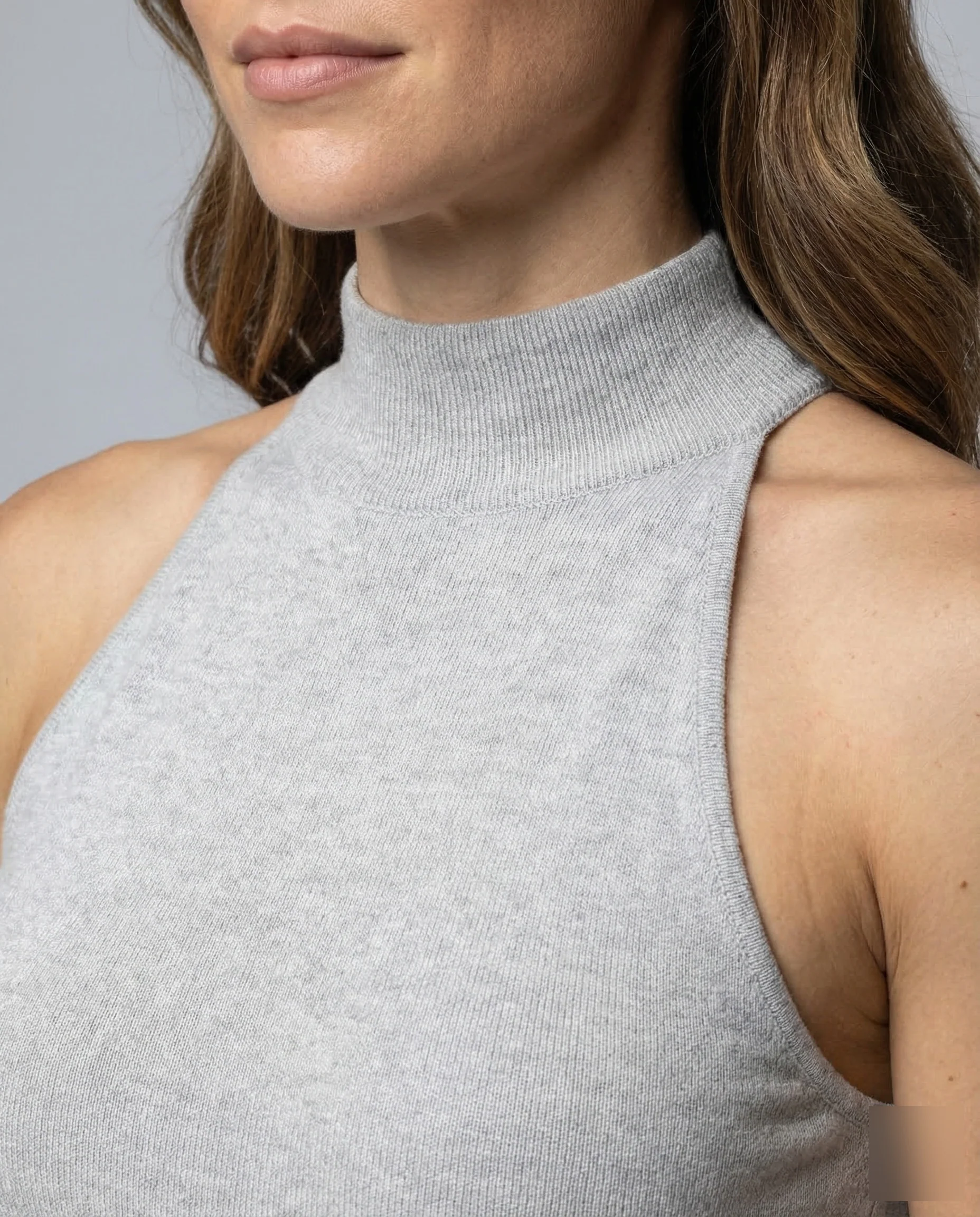 Damen Strick Maxikleid Stehkragen - Image 3