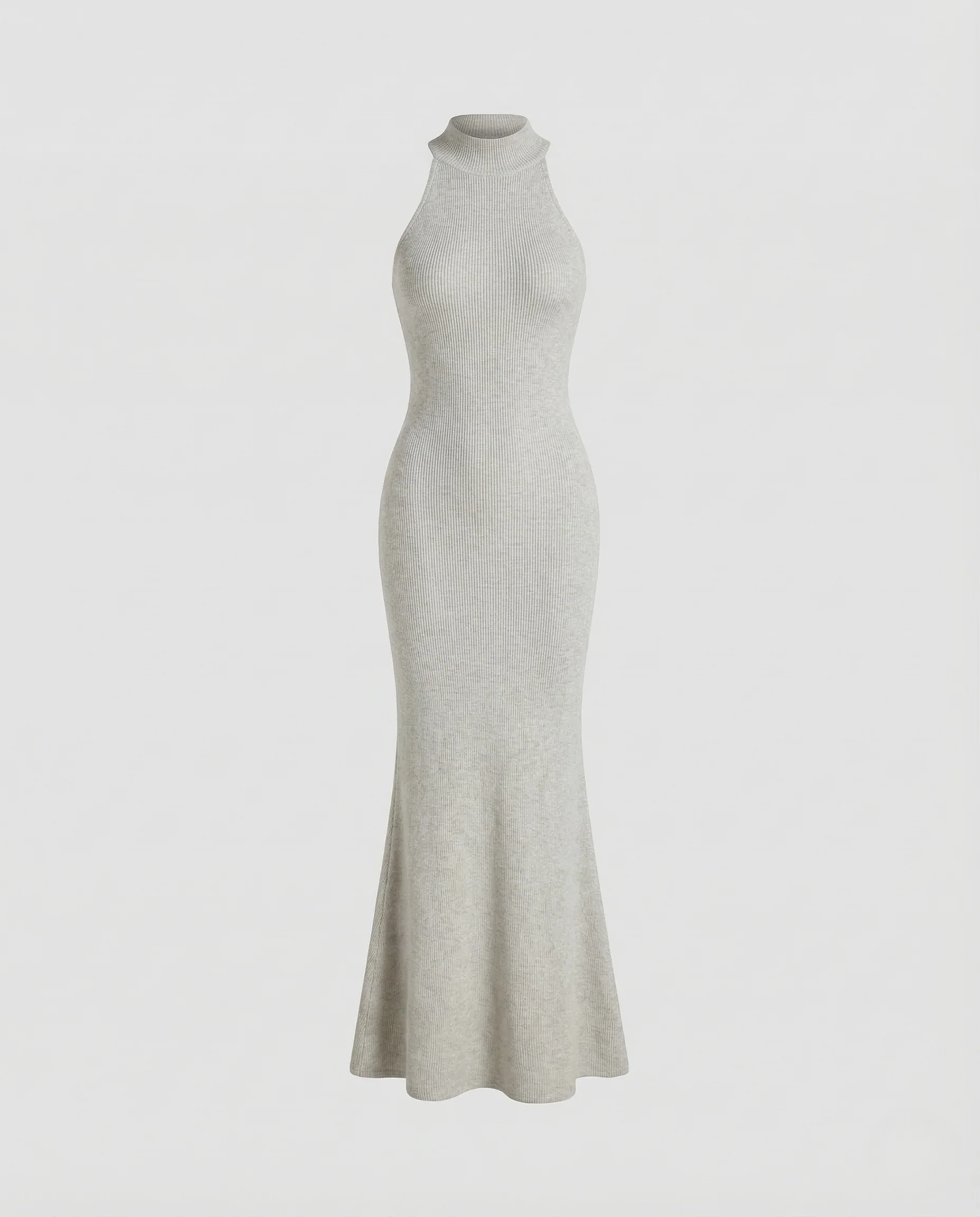 Damen Strick Maxikleid Stehkragen - Image 5