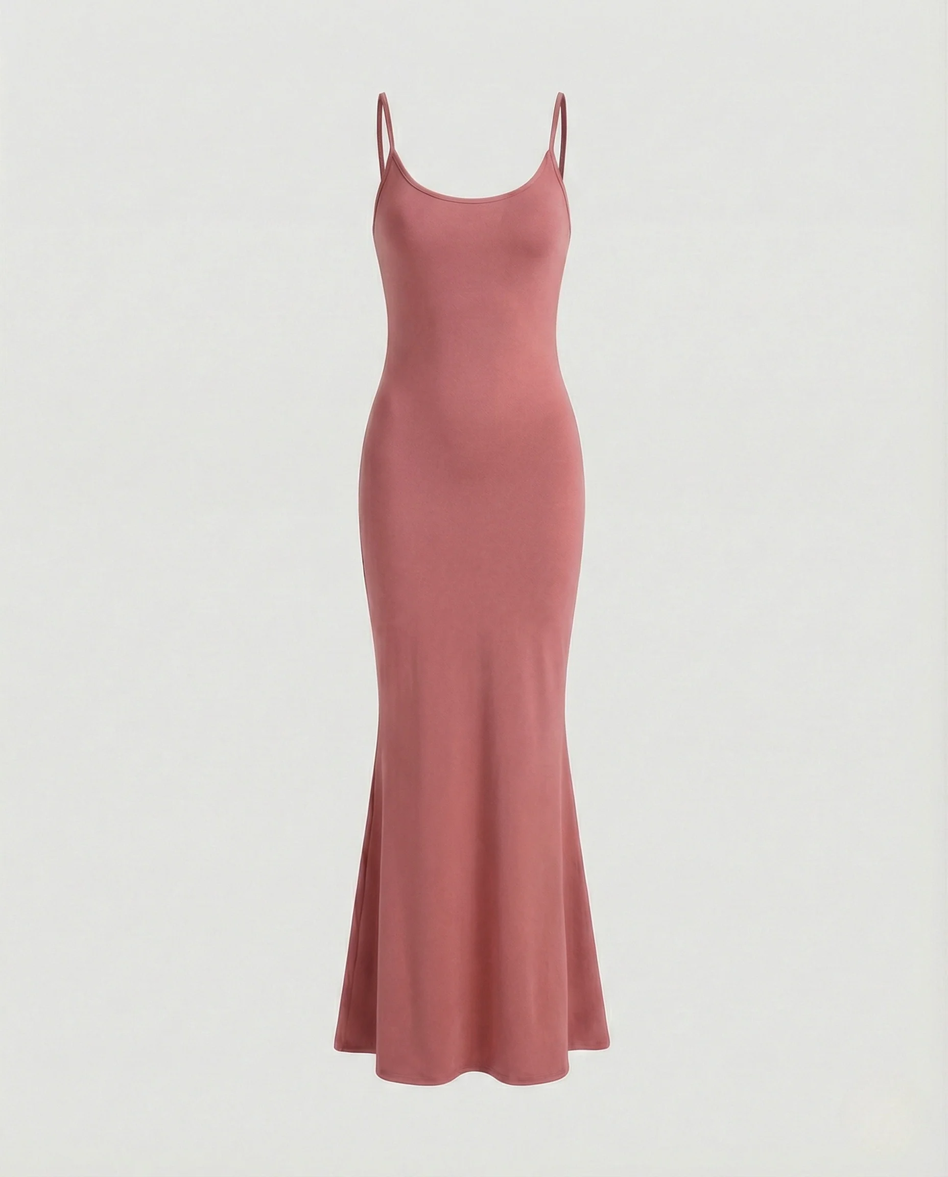 Figurbetontes Maxikleid mit Spaghettiträgern und Trompeten-Saum aus Stretchjersey Heidi Mode - Image 6