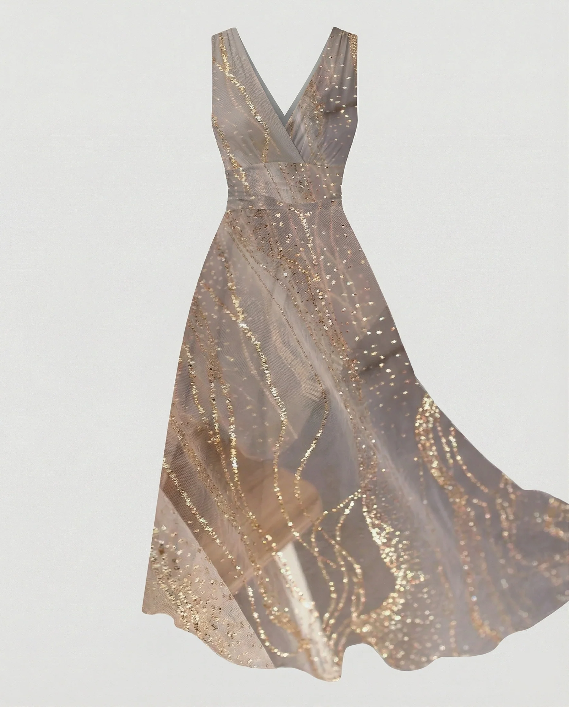 Damen Abendkleid elegant V-Ausschnitt