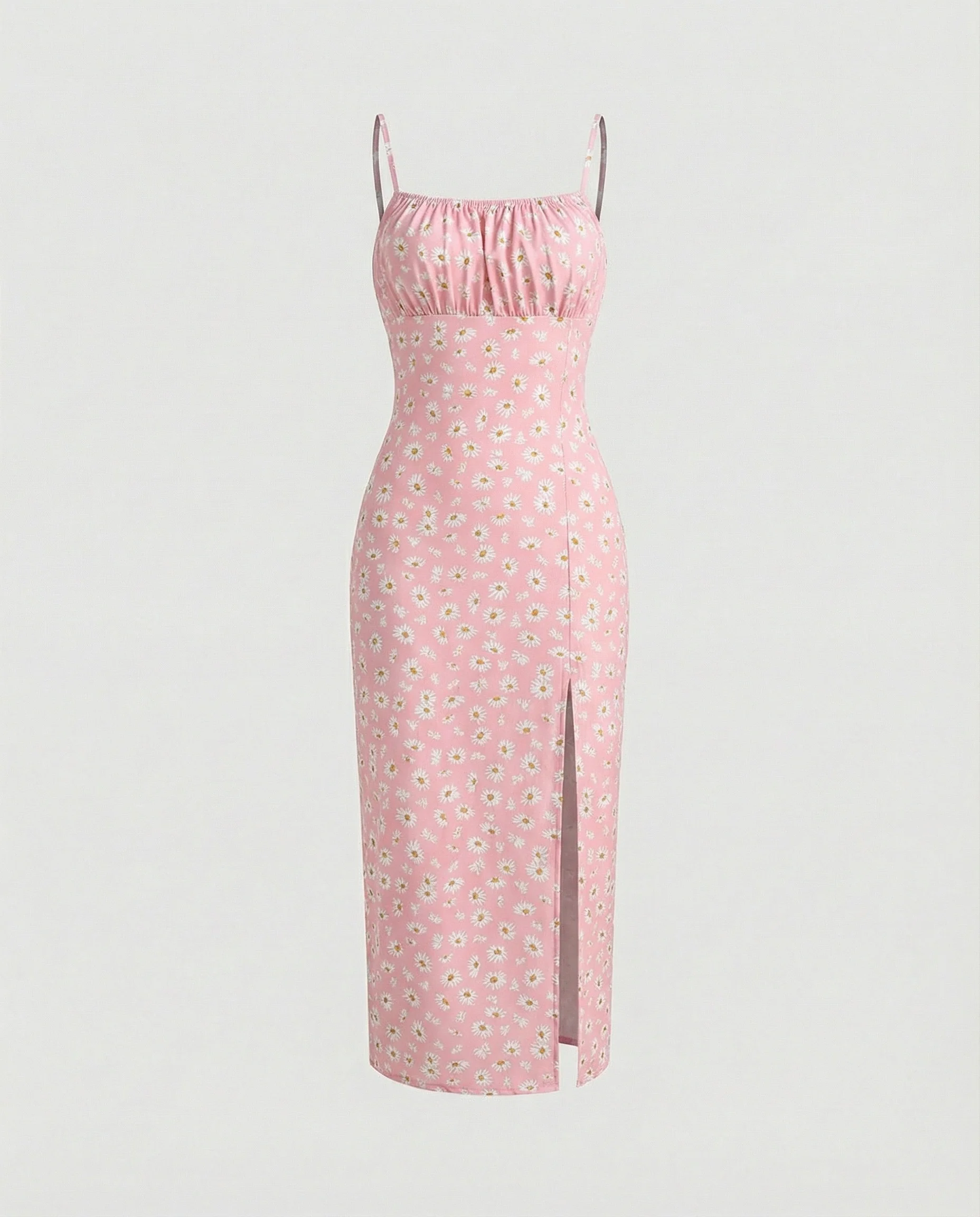 Damen Midikleid floral mit Schlitz - Image 9