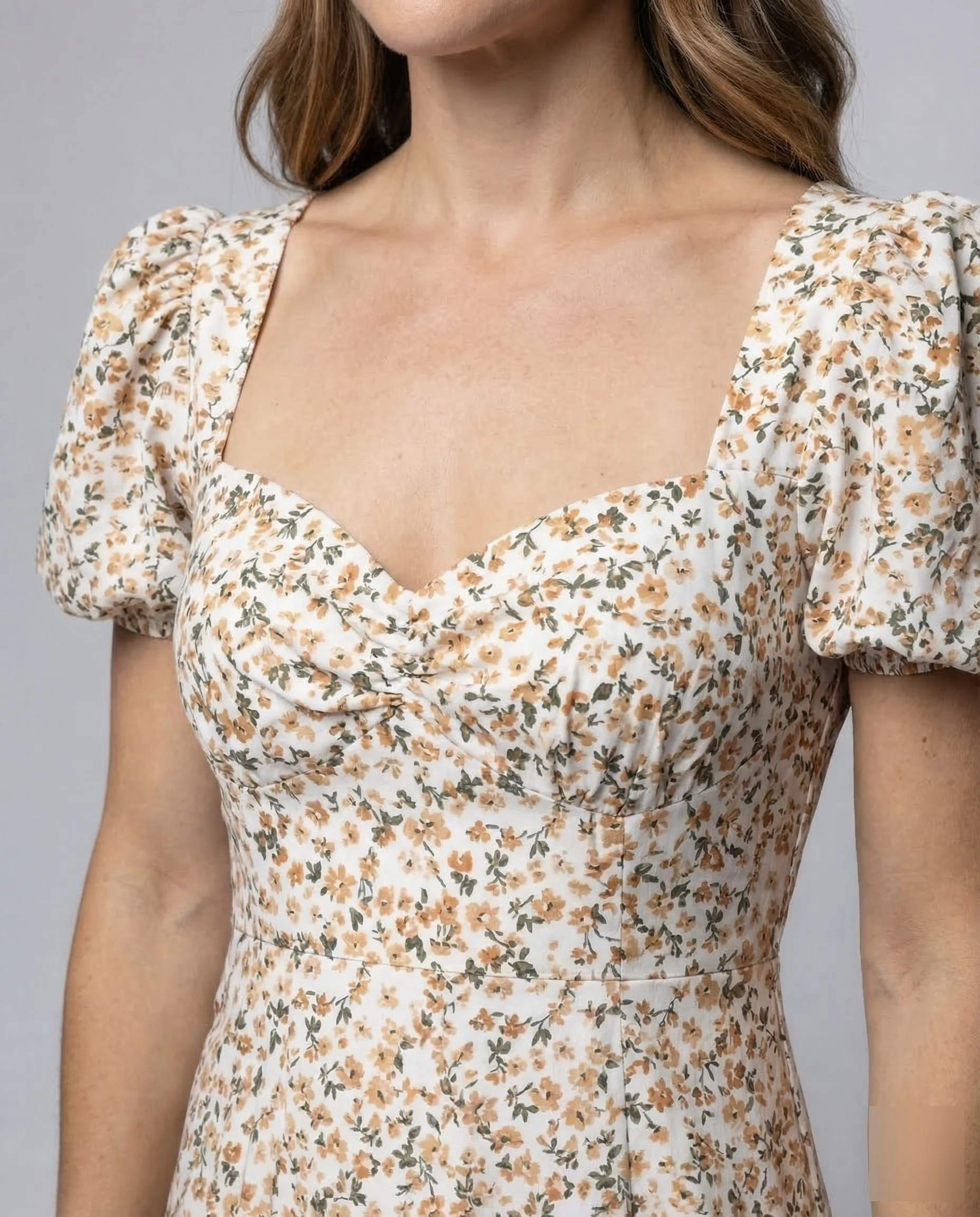 Damen Midikleid Herz Ausschnitt - Image 3