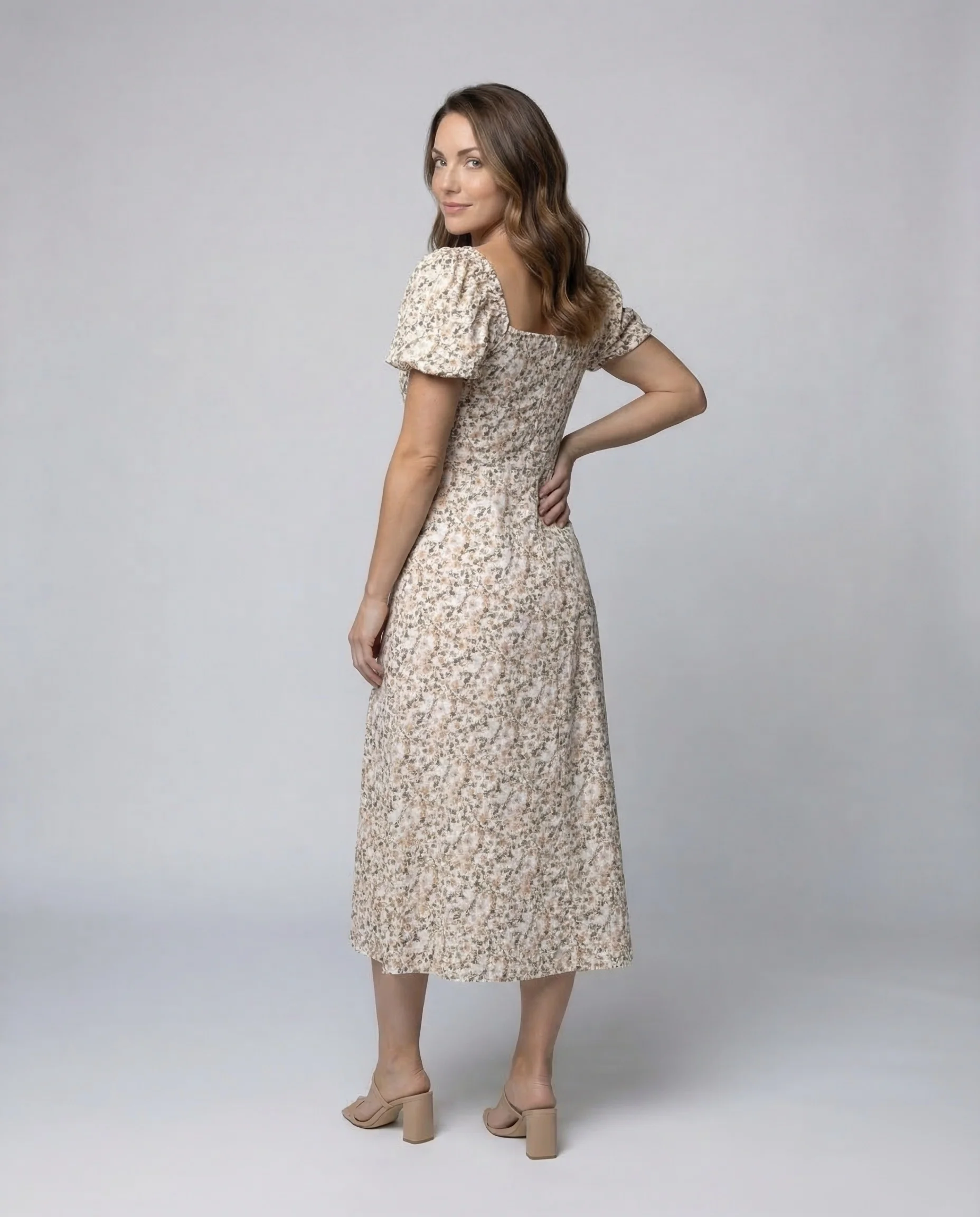 Damen Midikleid Herz Ausschnitt - Image 4