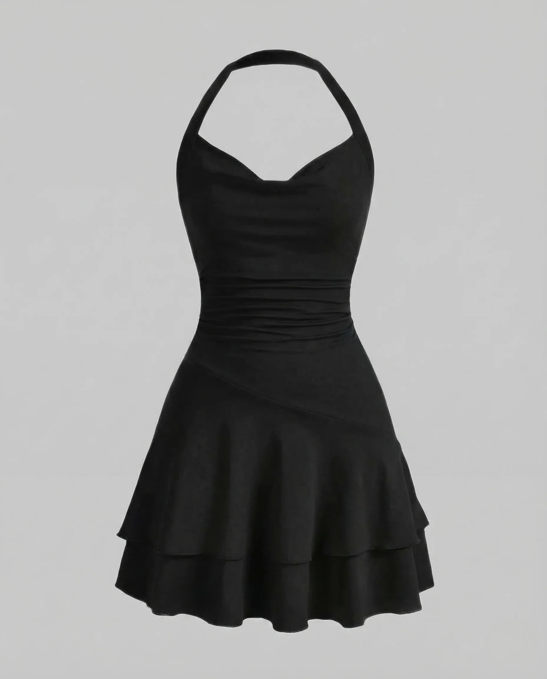 Damen Neckholder Kleid Stufenrock - Image 5