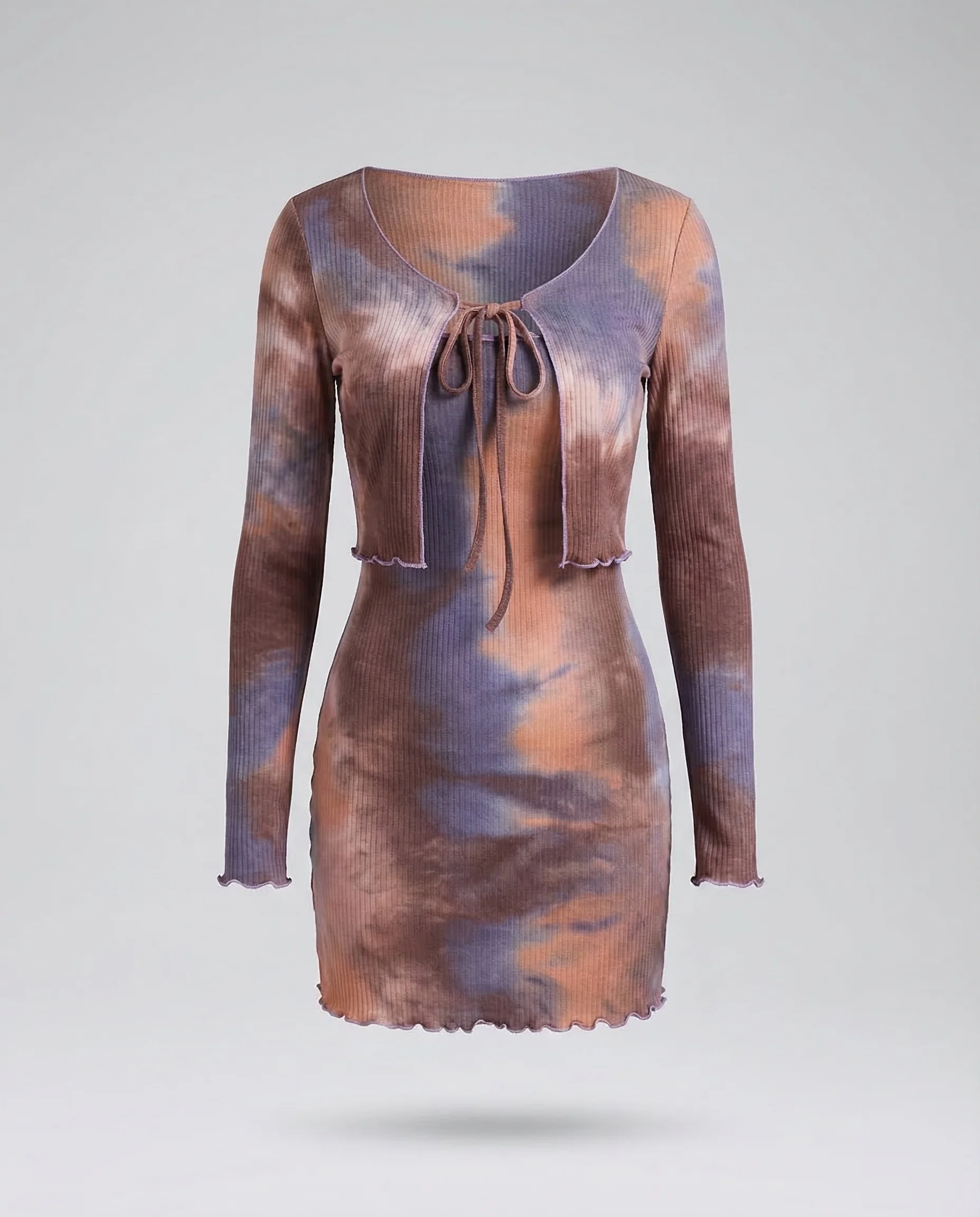 Damen Rippkleid Bolero - Image 5