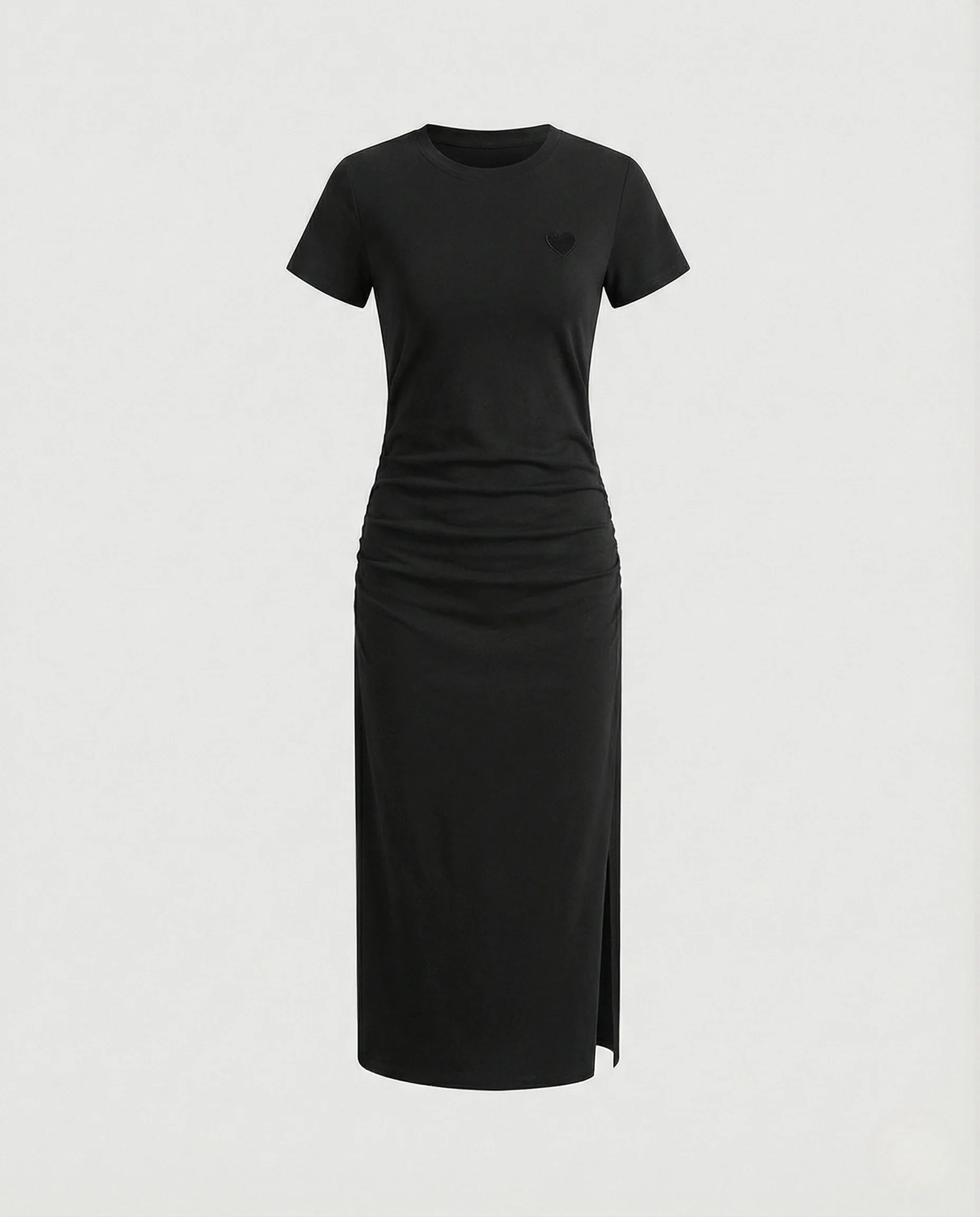 Damen Rippstrick Midikleid mit Herz Applikation - Image 6