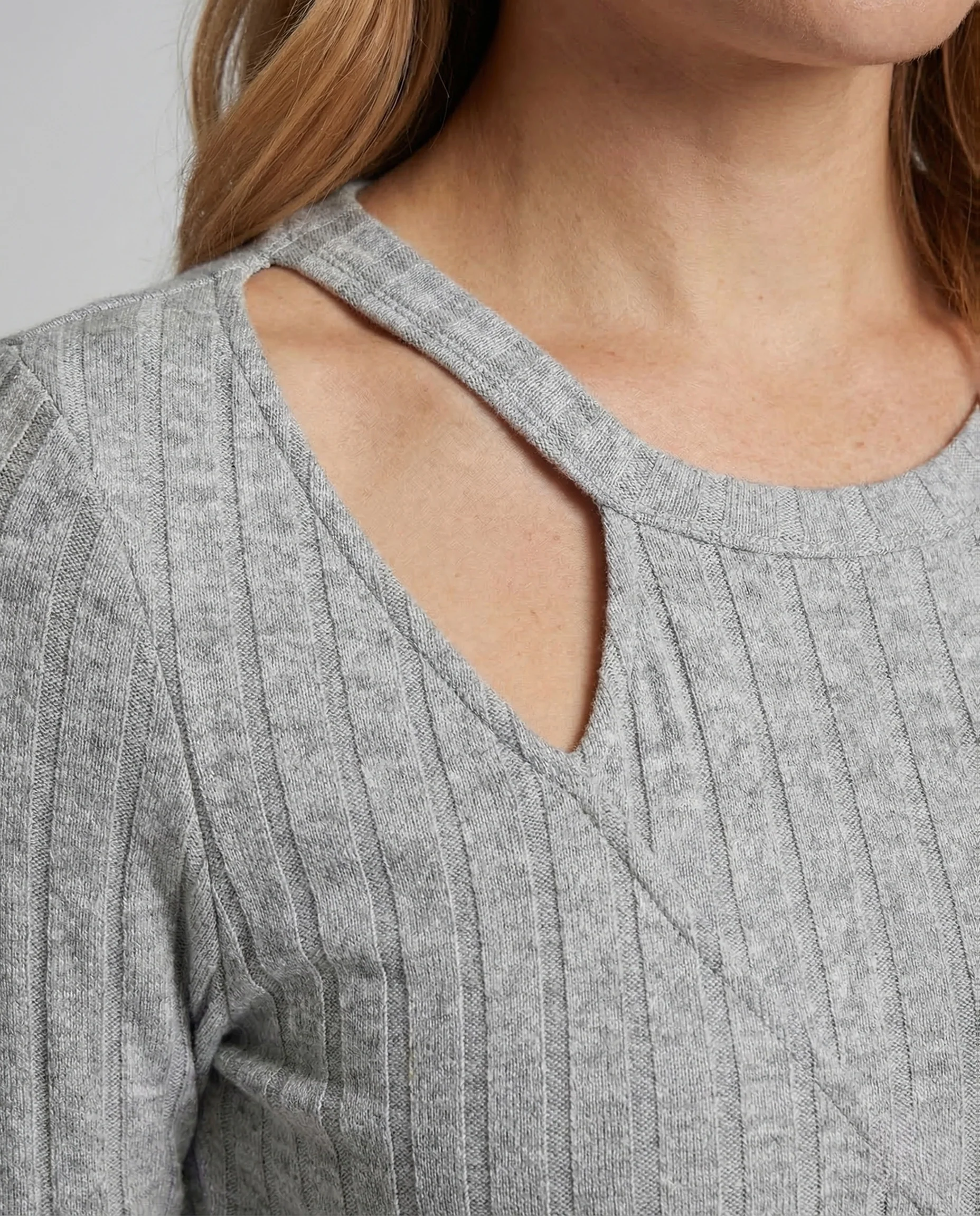 Damen Rippstrick Midikleid Wickeldetail Schlitz - Image 3