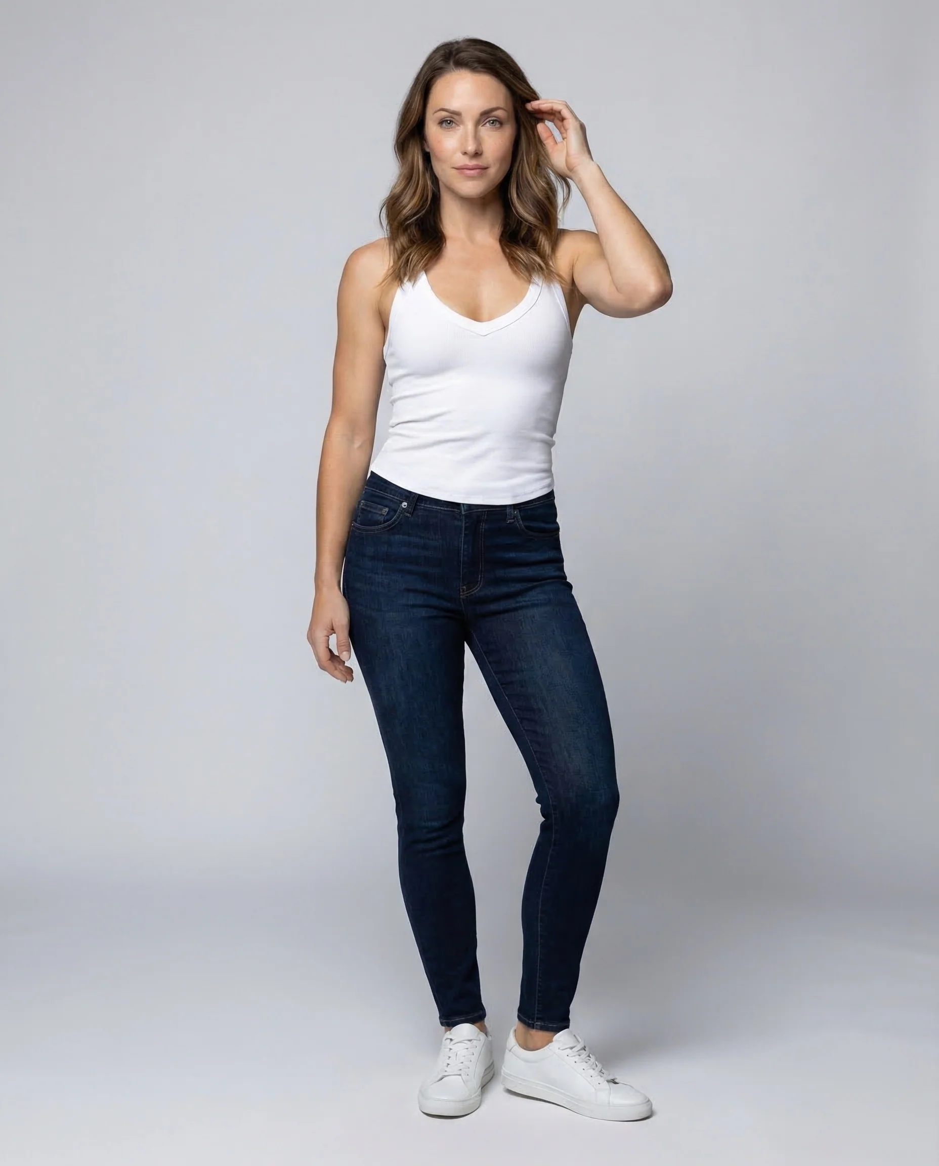 Damen Ripp Top Figurbetont