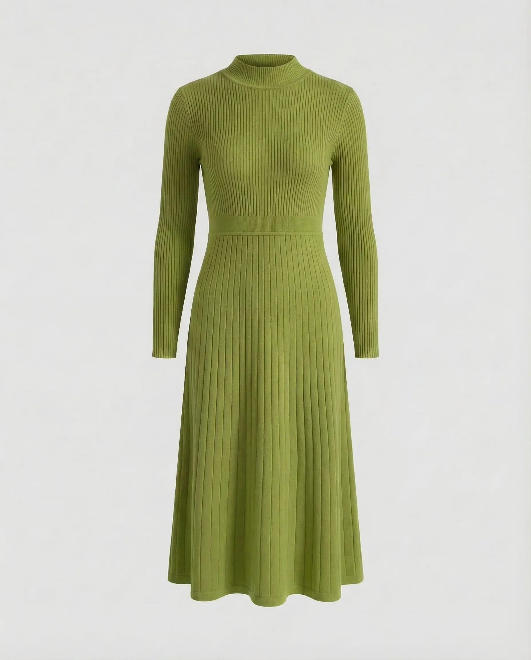 Damen Rippstrick Kleid Stehkragen - Image 6