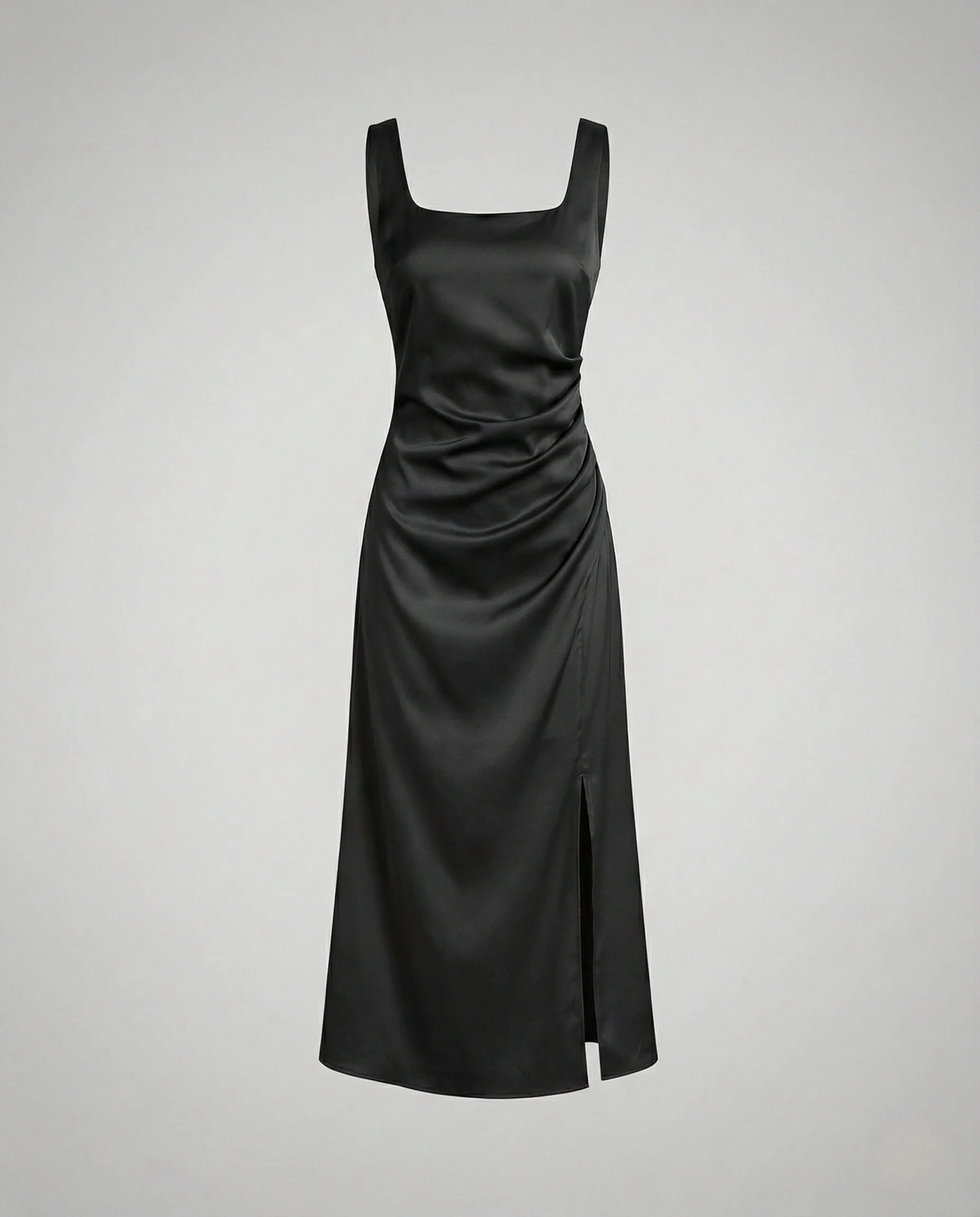 Damen Satin Abendkleid mit Hohem Schlitz - Image 6