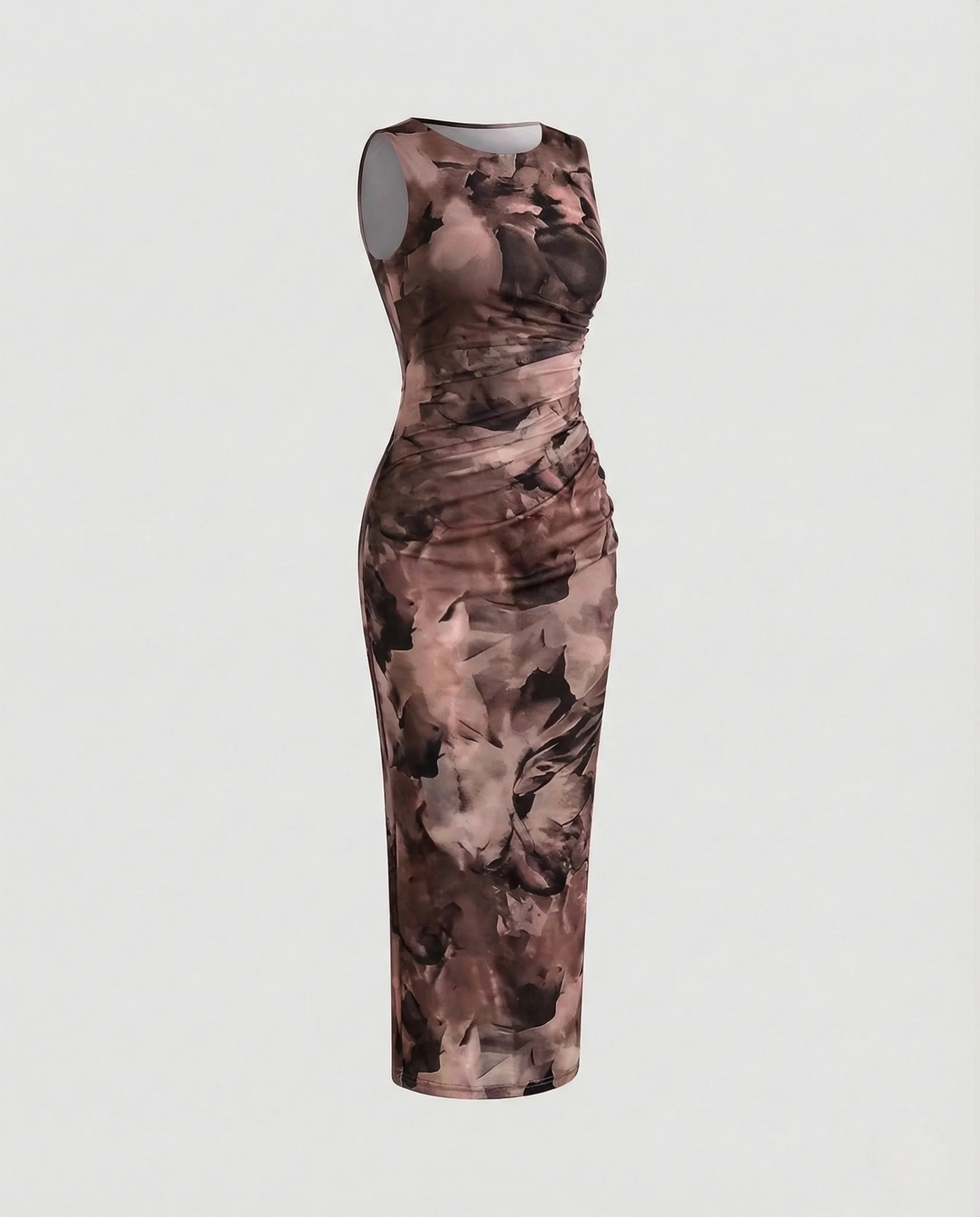 Damen Satin Maxikleid Figurbetont - Image 7
