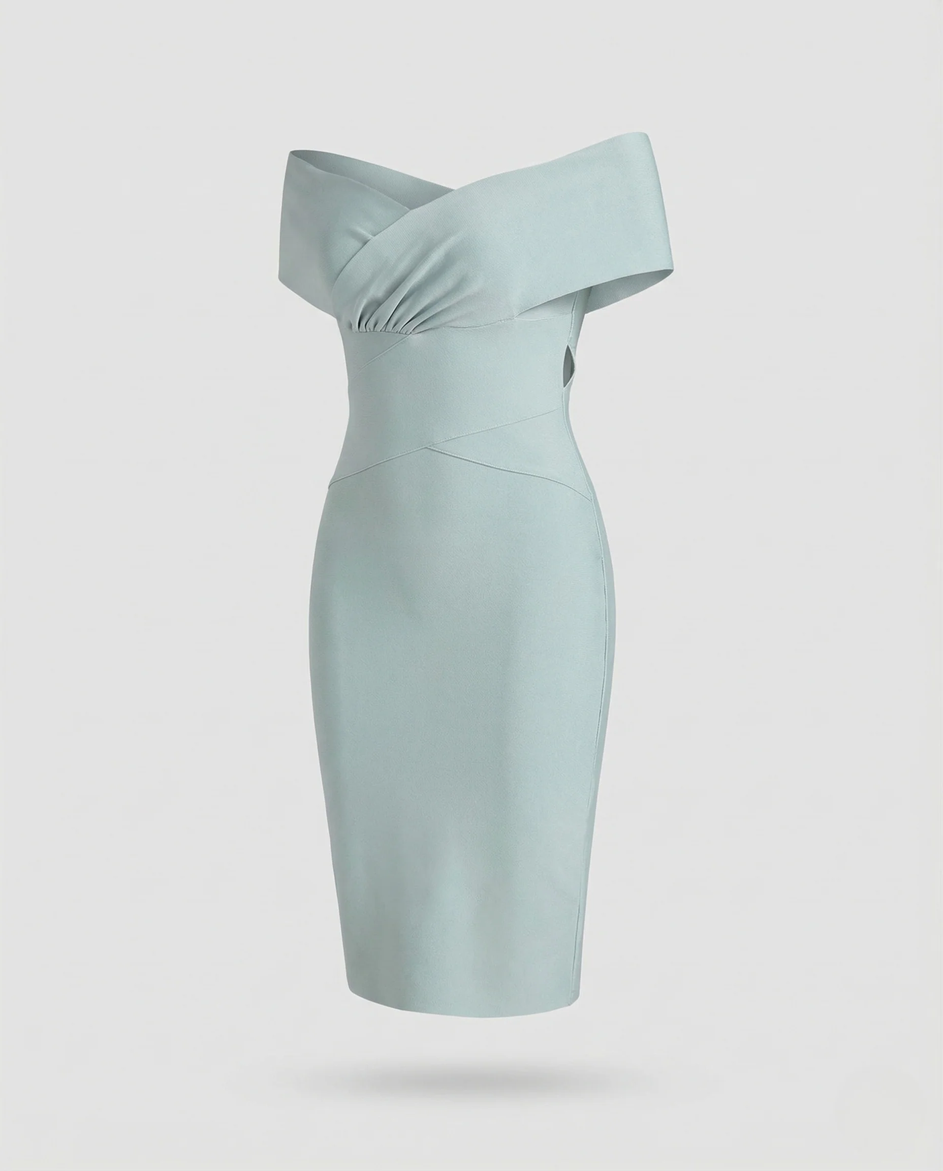 Damen Midikleid Schulterfrei Crossover - Image 5