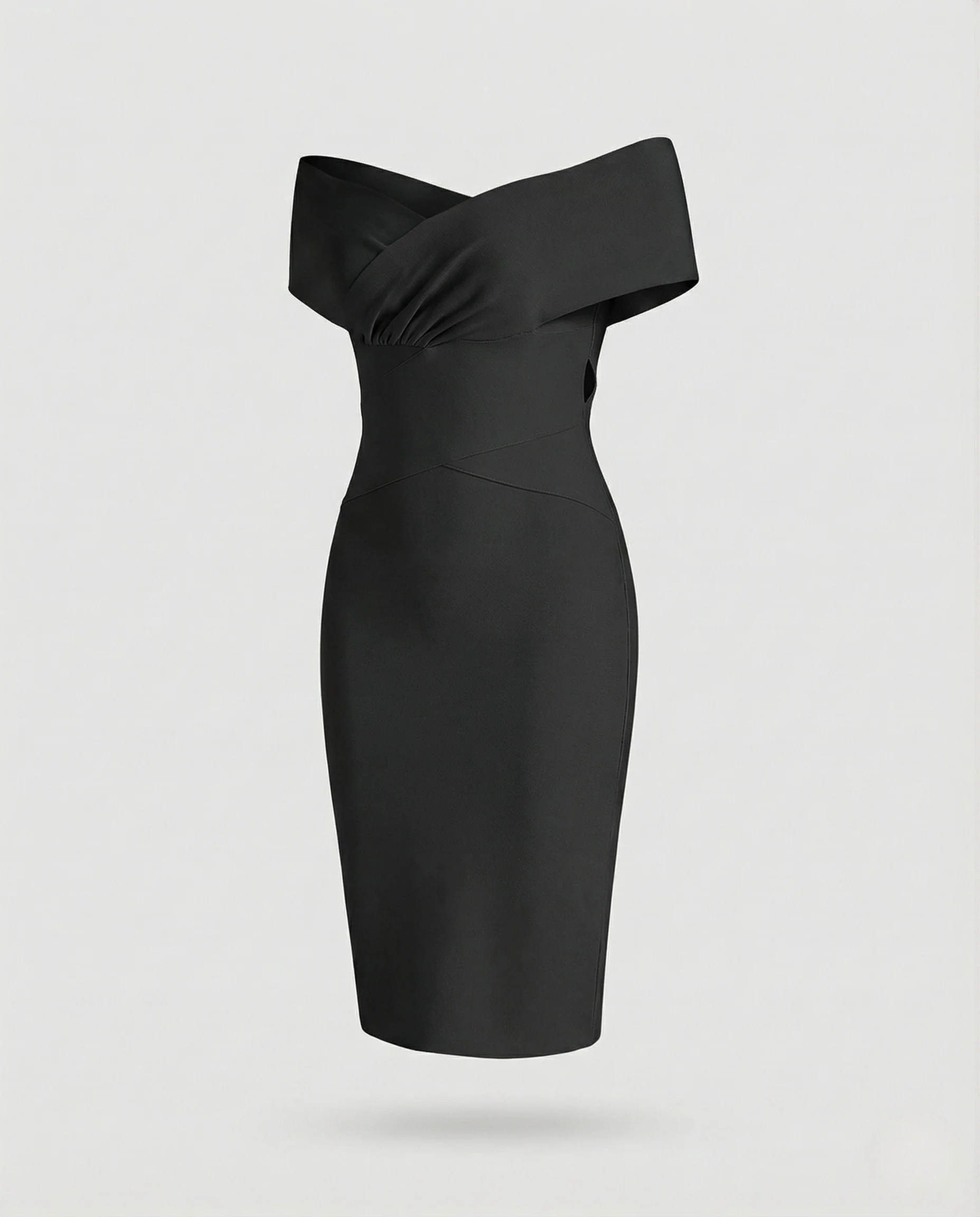 Damen Midikleid Schulterfrei Crossover - Image 6