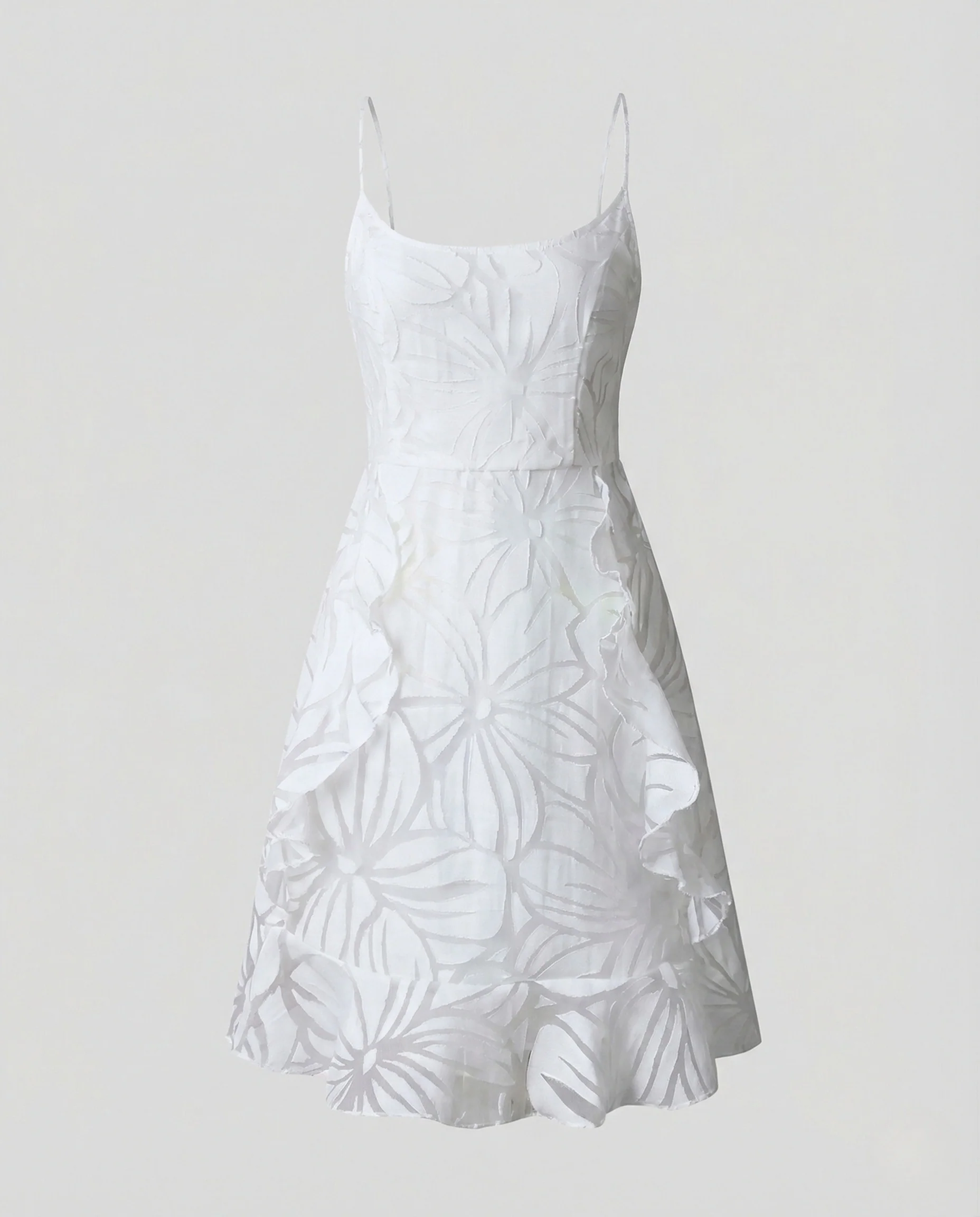 Damen Trägerkleid mit Jacquard Volantrock - Image 5