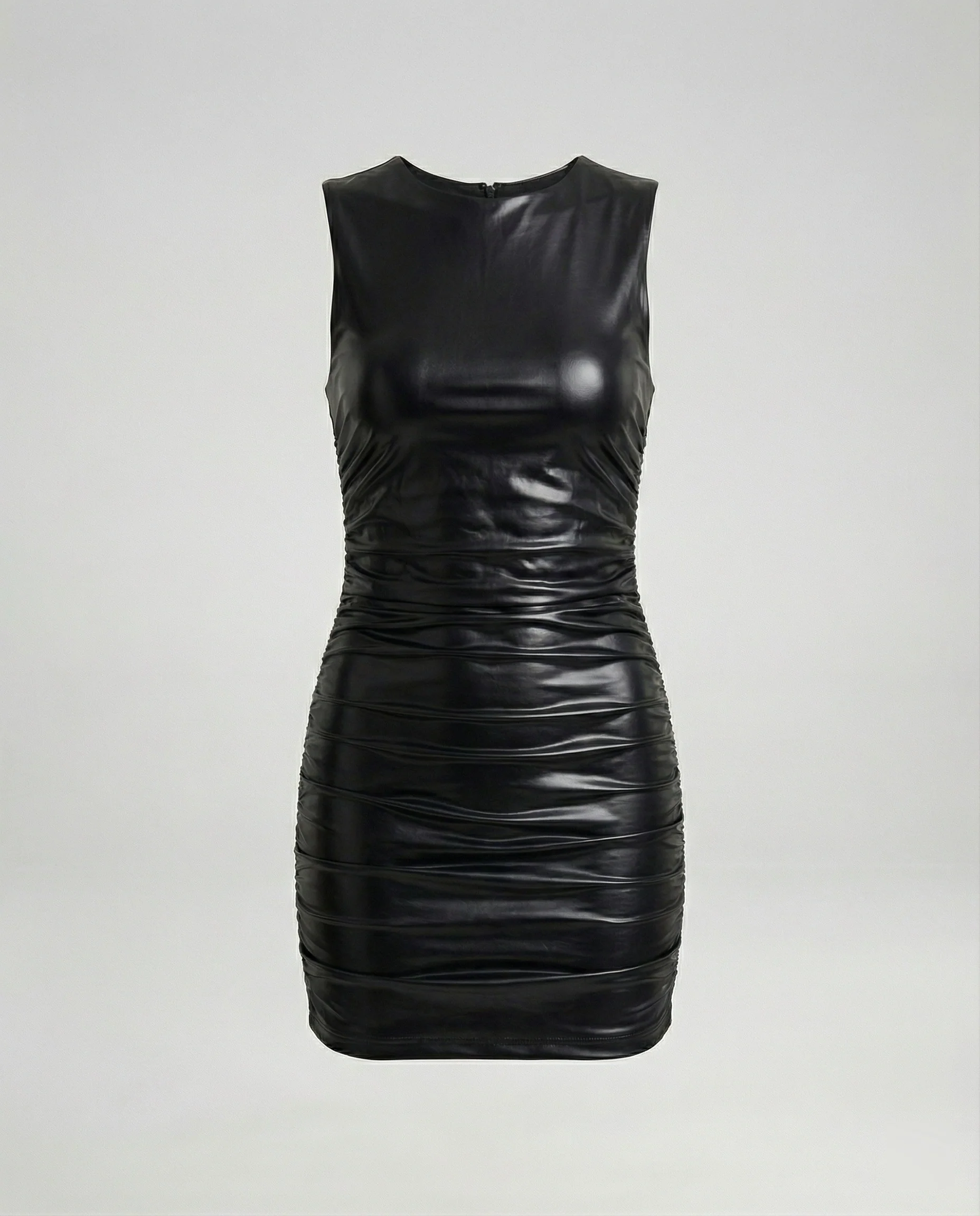 Damen Minikleid Wetlook Lederoptik - Image 4