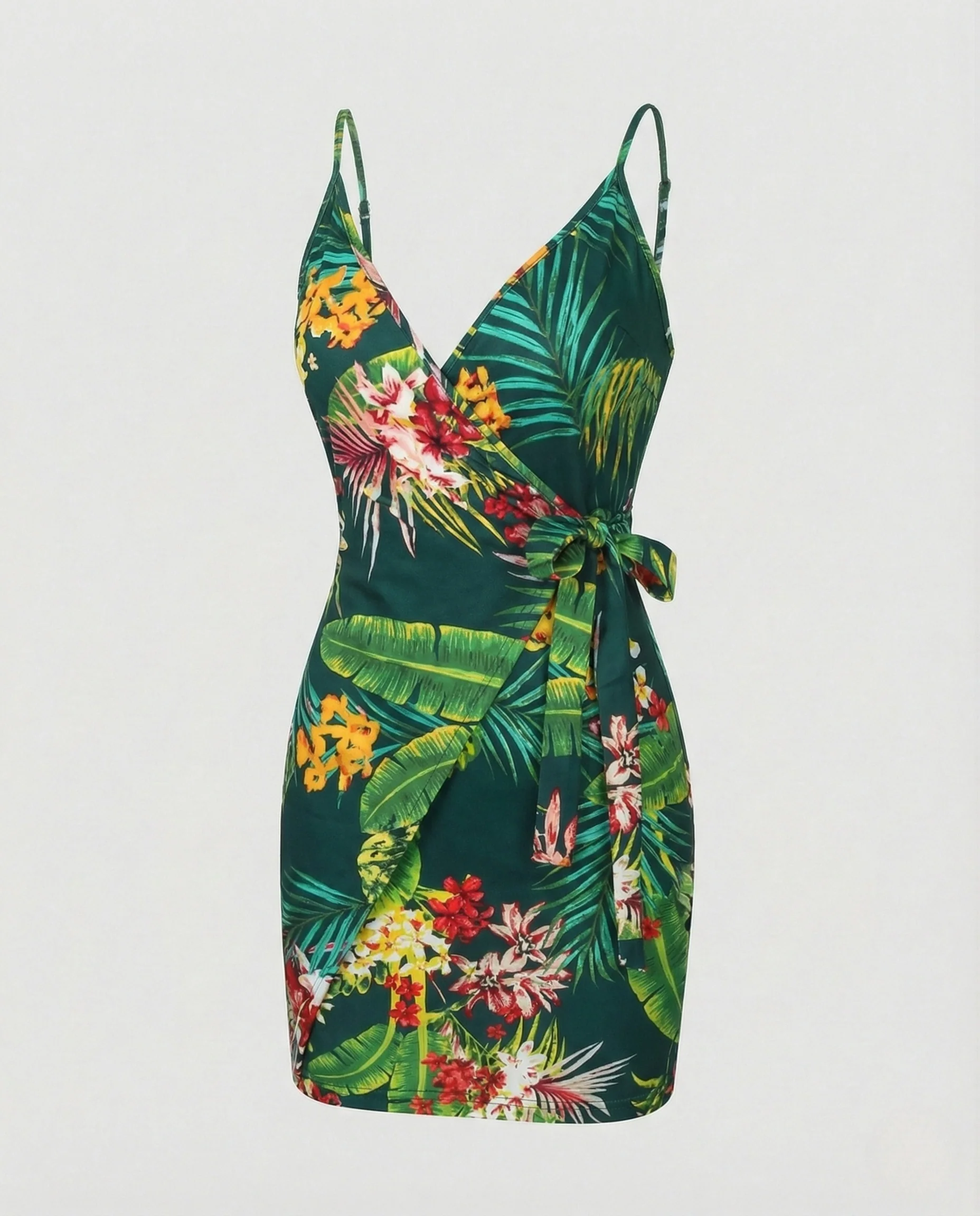 Damen Wickel Minikleid mit Spaghettiträgern - Image 7