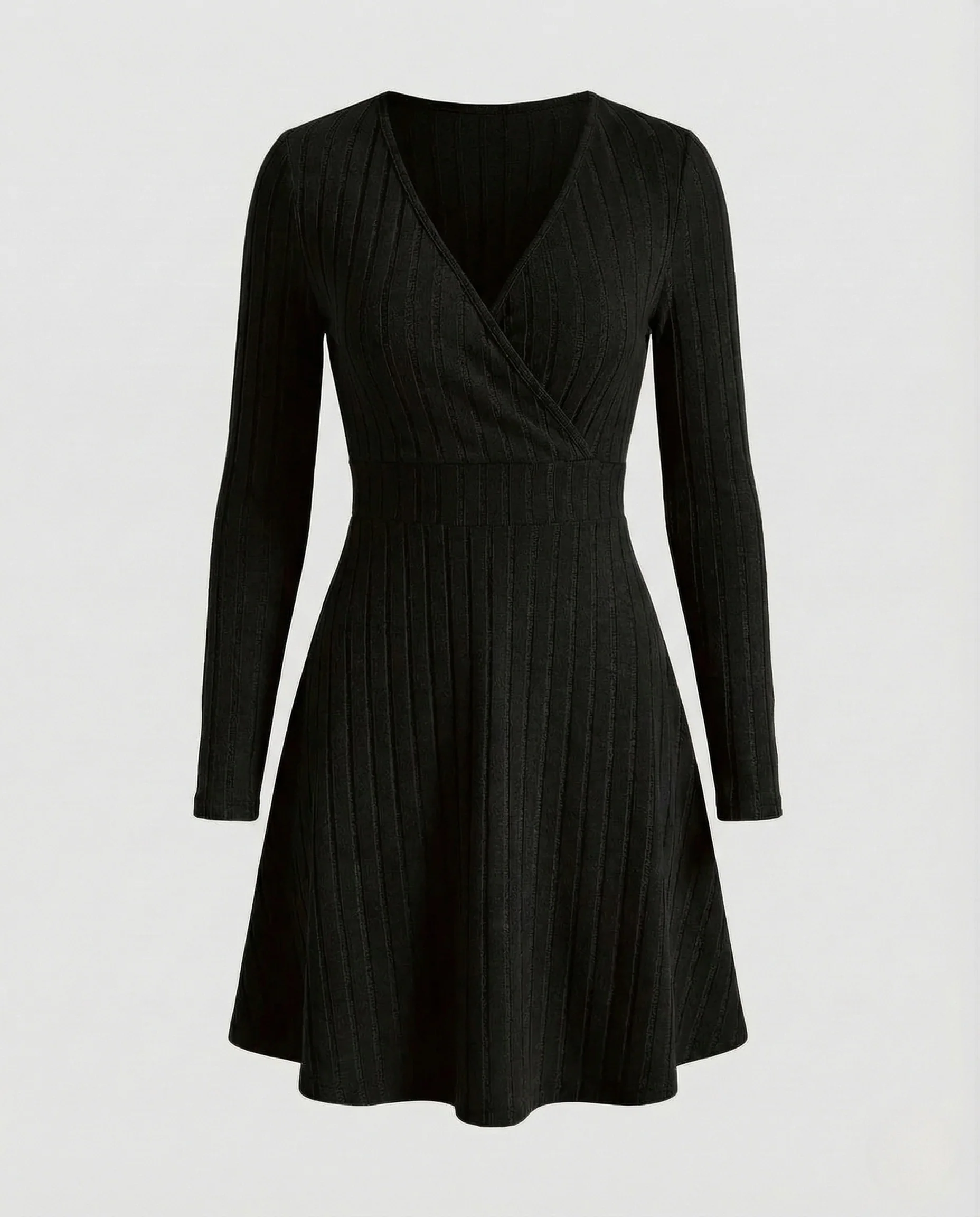 Damen Ripp Wickelkleid A Linie - Image 6
