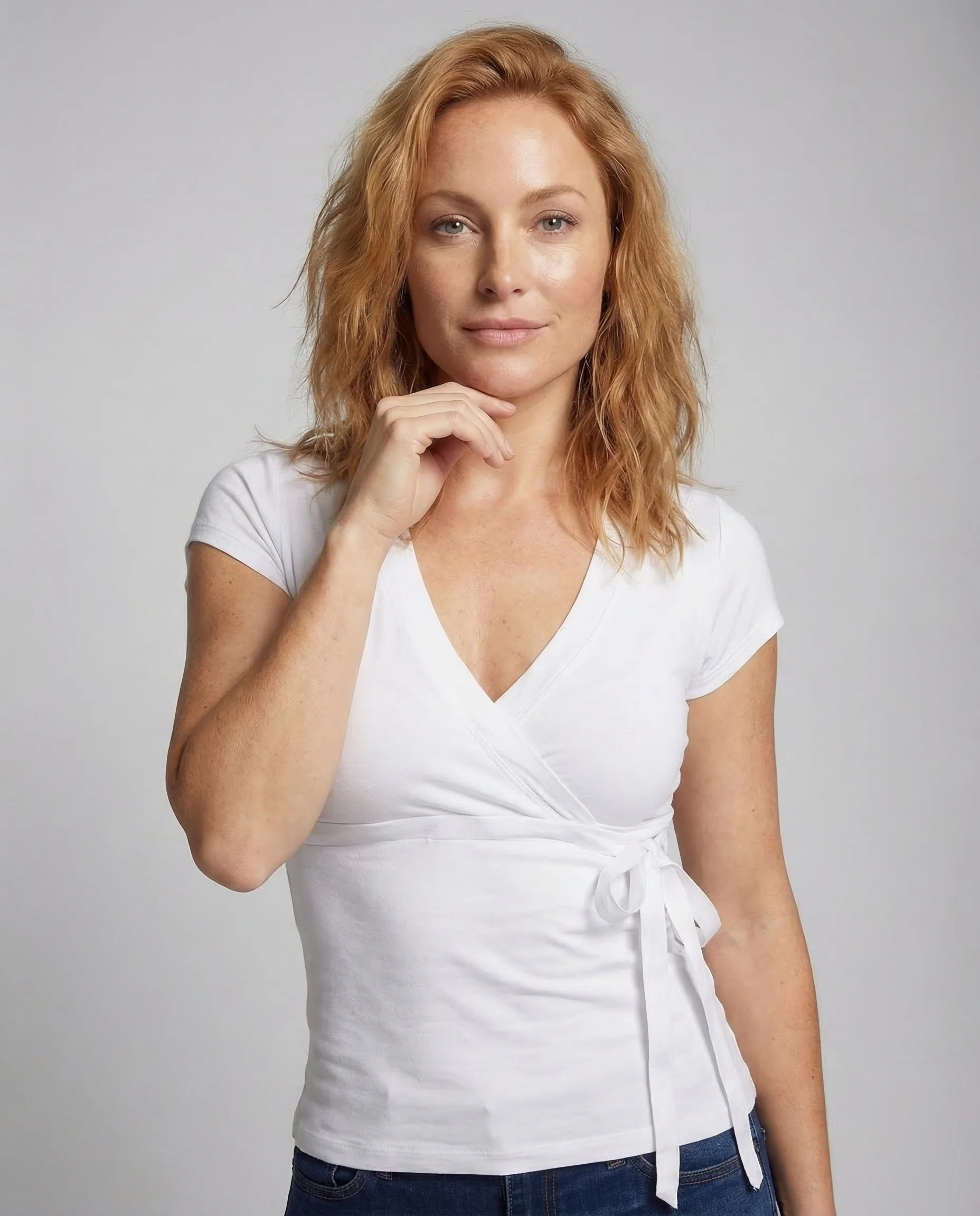 Damen Wickelshirt V Ausschnitt - Image 2