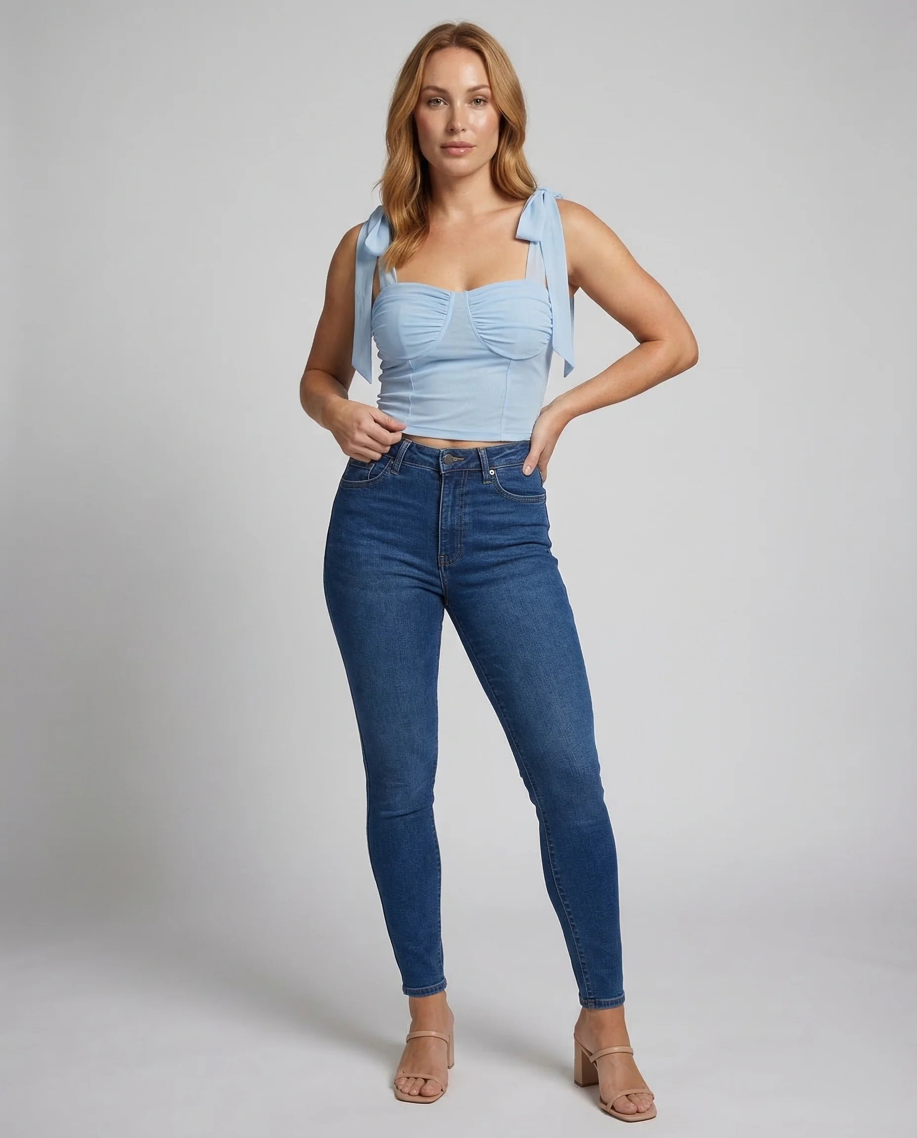 Damen Bustier Top Schleifenträger