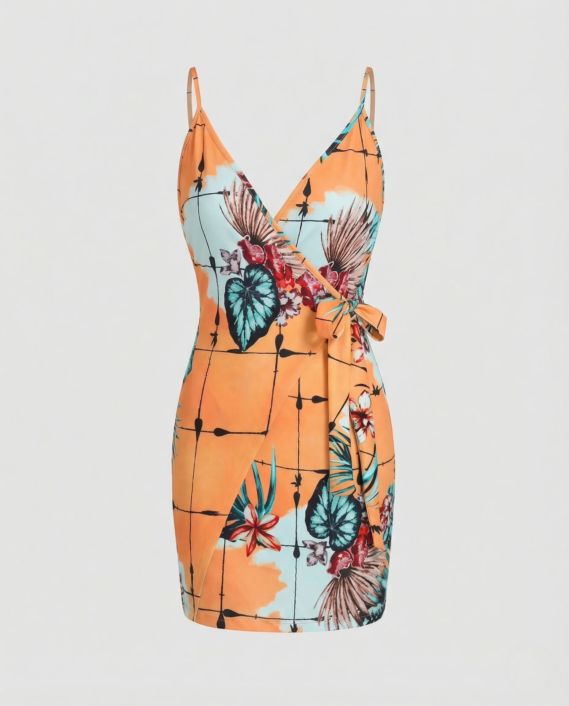 Damen Wickelkleid mit Spaghettiträgern - Image 4