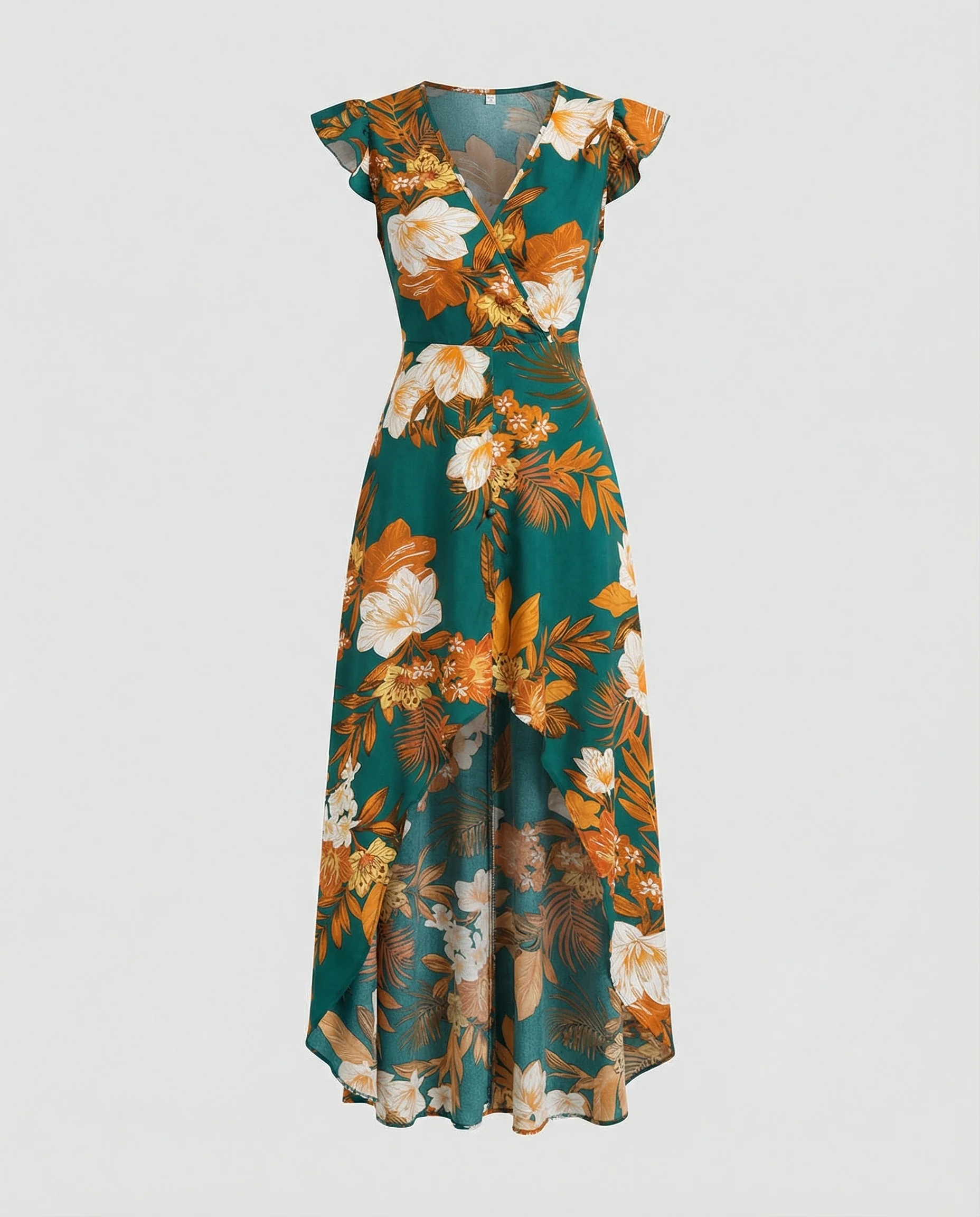 Damen Wickel Midikleid mit Rüschen - Image 5